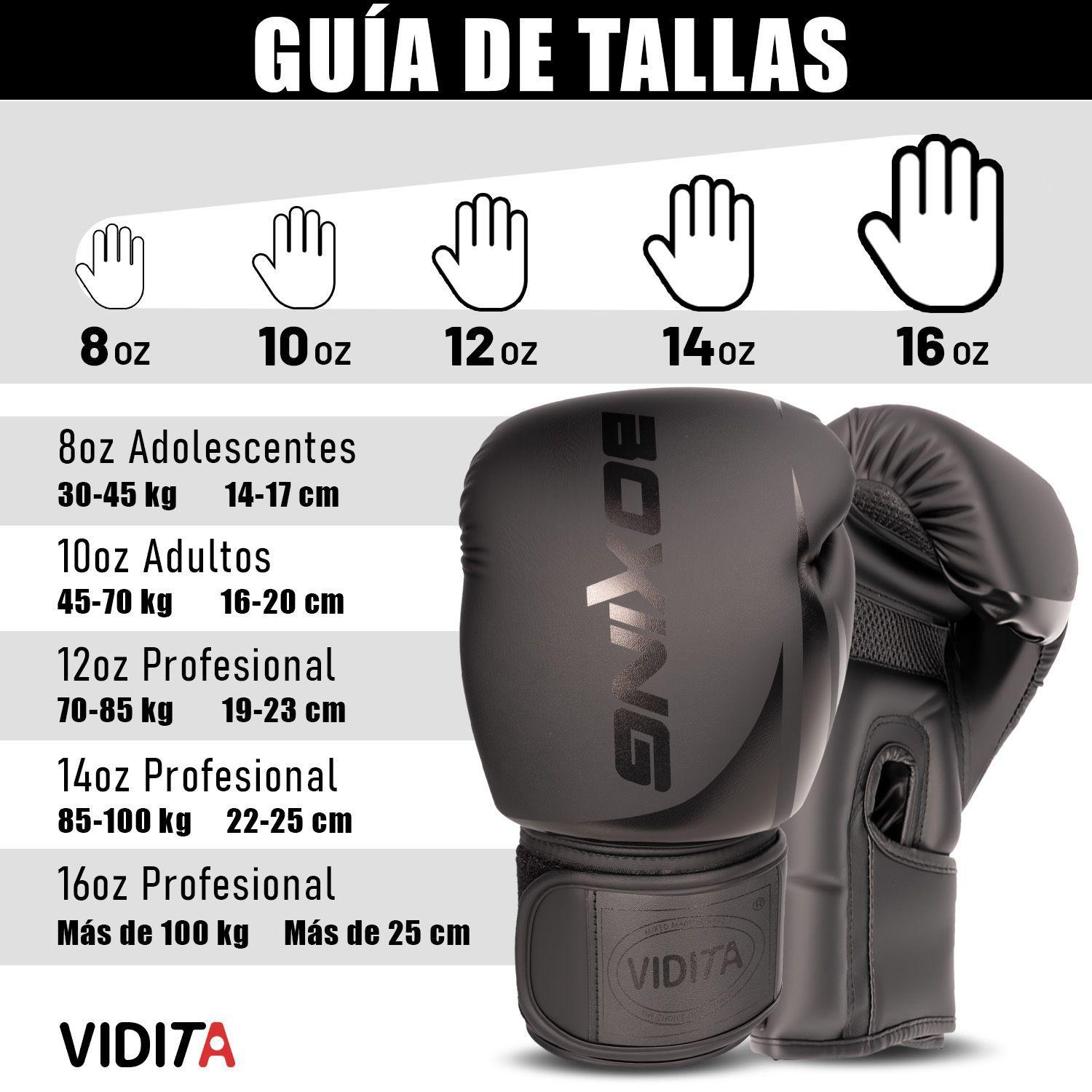Guantes De Boxeo Profesionales Unisex Con Velcro 12oz Vidita-8