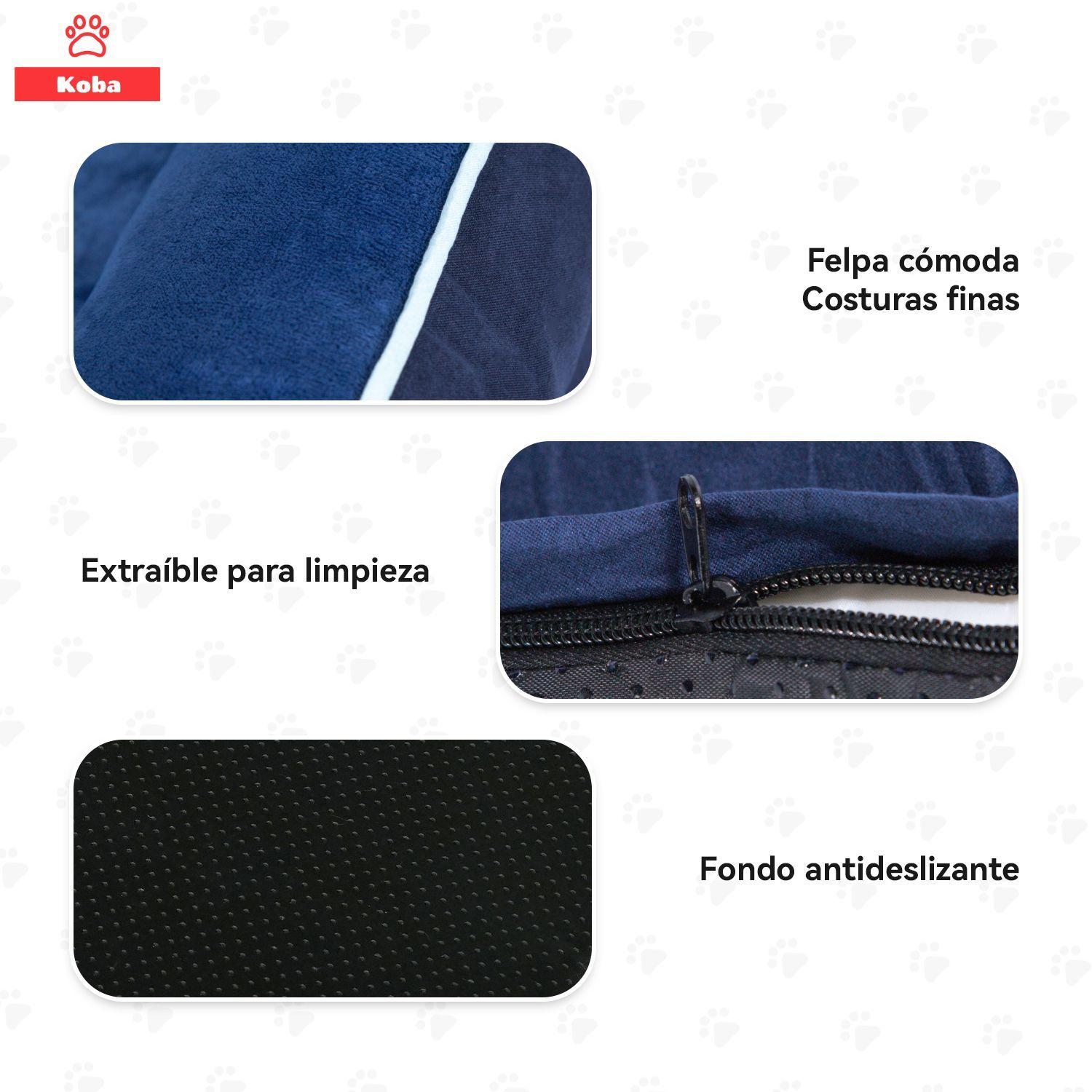 Cama Antiestres Perro Colchon Ortopedica 90x63cm Grande Azul Dise o Cama Antiestres Con Soporte Orto-2