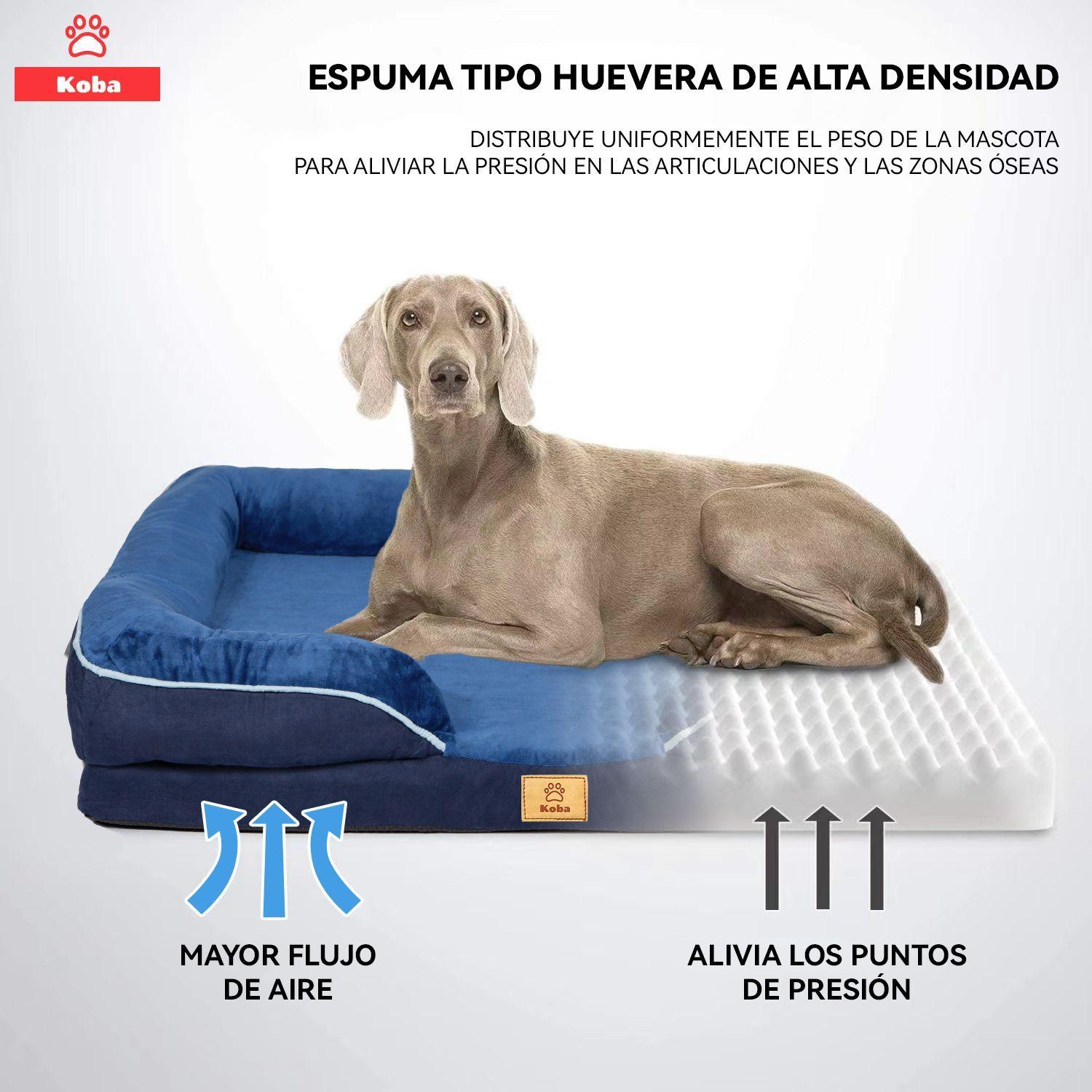 Cama Antiestres Perro Colchon Ortopedica 90x63cm Grande Azul Dise o Cama Antiestres Con Soporte Orto-4