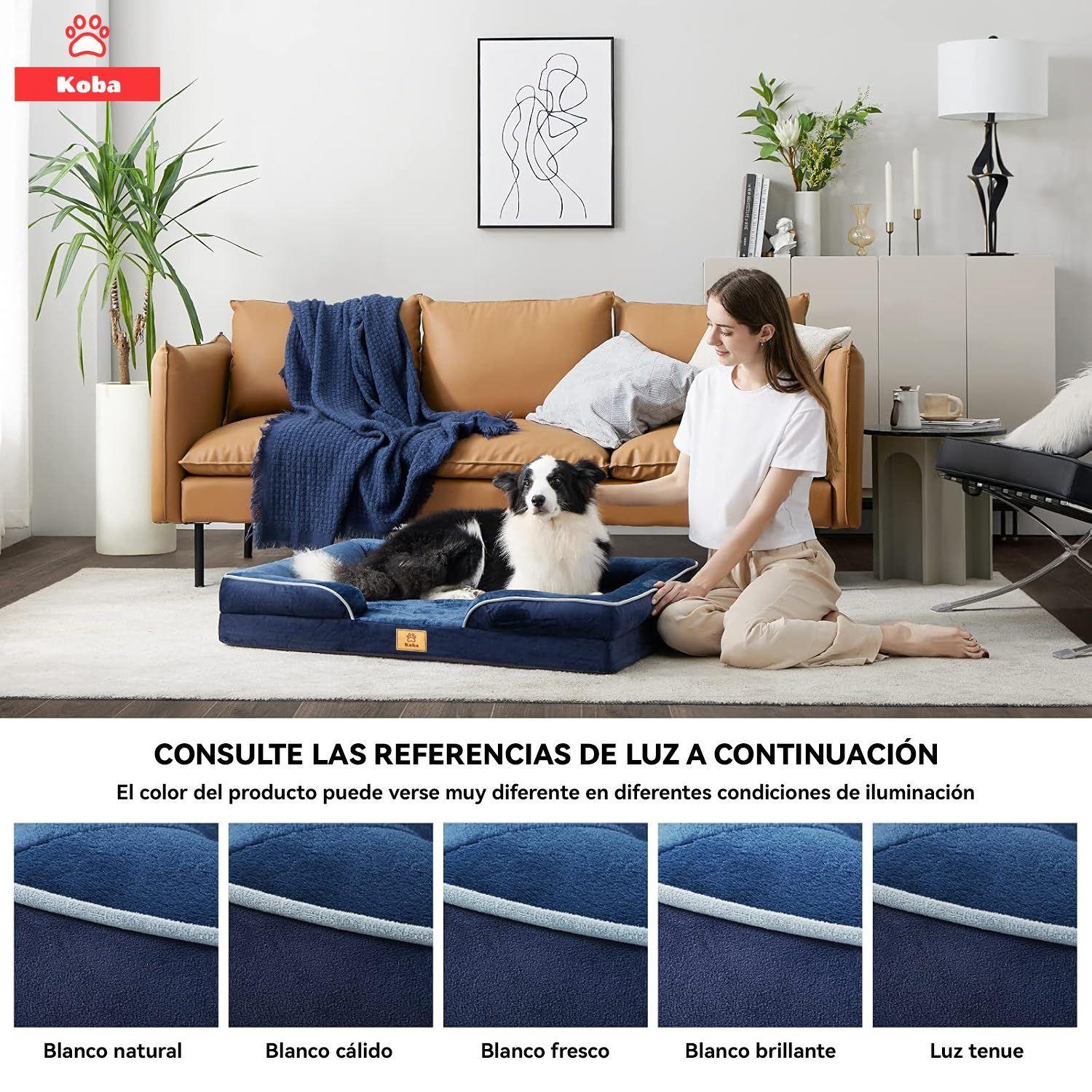 Cama Antiestres Perro Colchon Ortopedica 90x63cm Grande Azul Dise o Cama Antiestres Con Soporte Orto-5