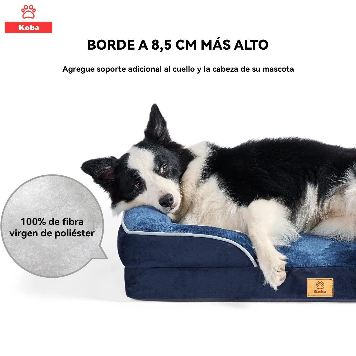 Cama Antiestres Perro Colchon Ortopedica 90x63cm Grande Azul-7