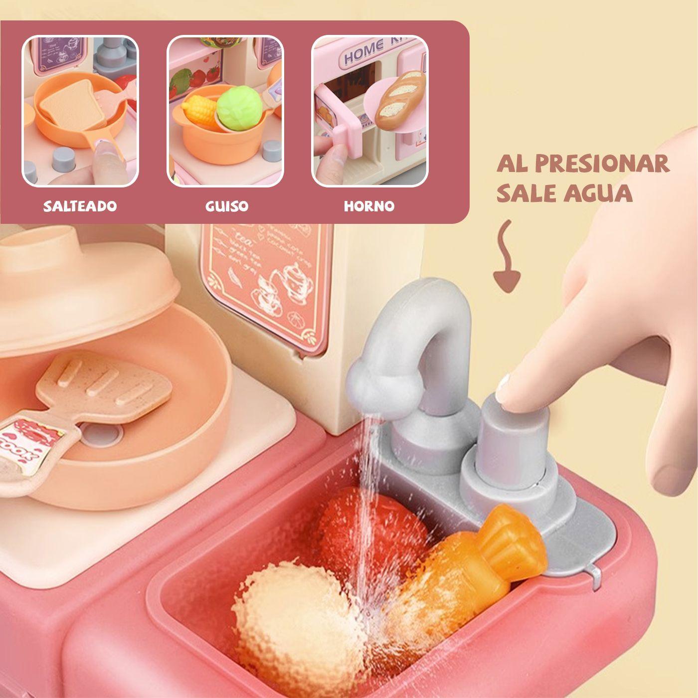 Cocina De Juguete Kitchen 32pcs Juego De Ni as Ninos Rosado-2