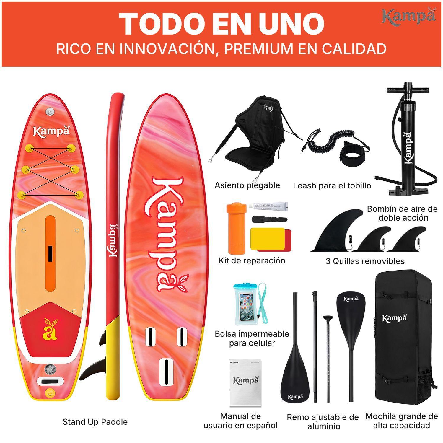 Set Tabla Stand Up Paddle Surf Inflable Azuria 320x81x15cm-1