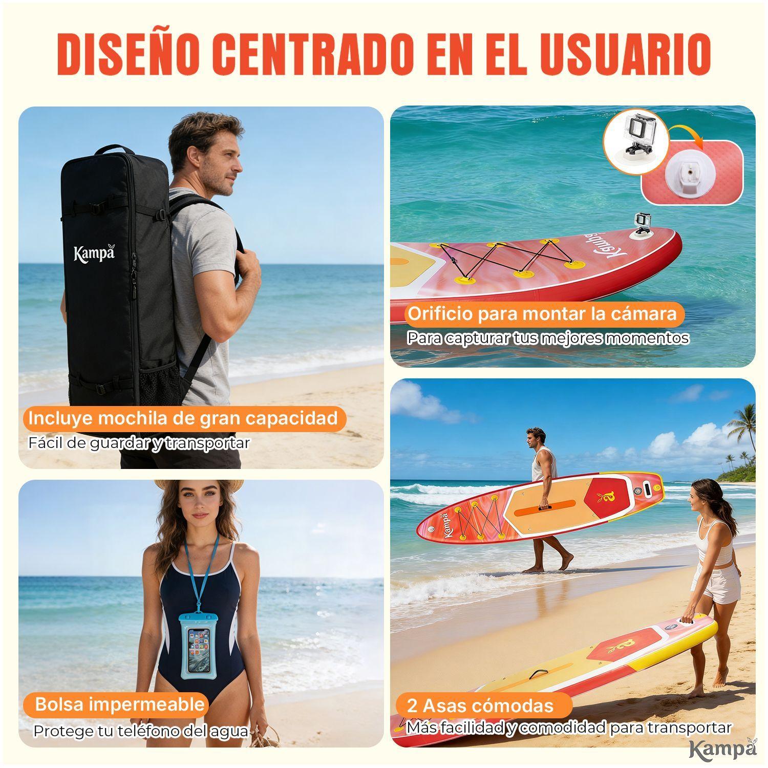 Set Tabla Stand Up Paddle Surf Inflable Azuria 320x81x15cm-6