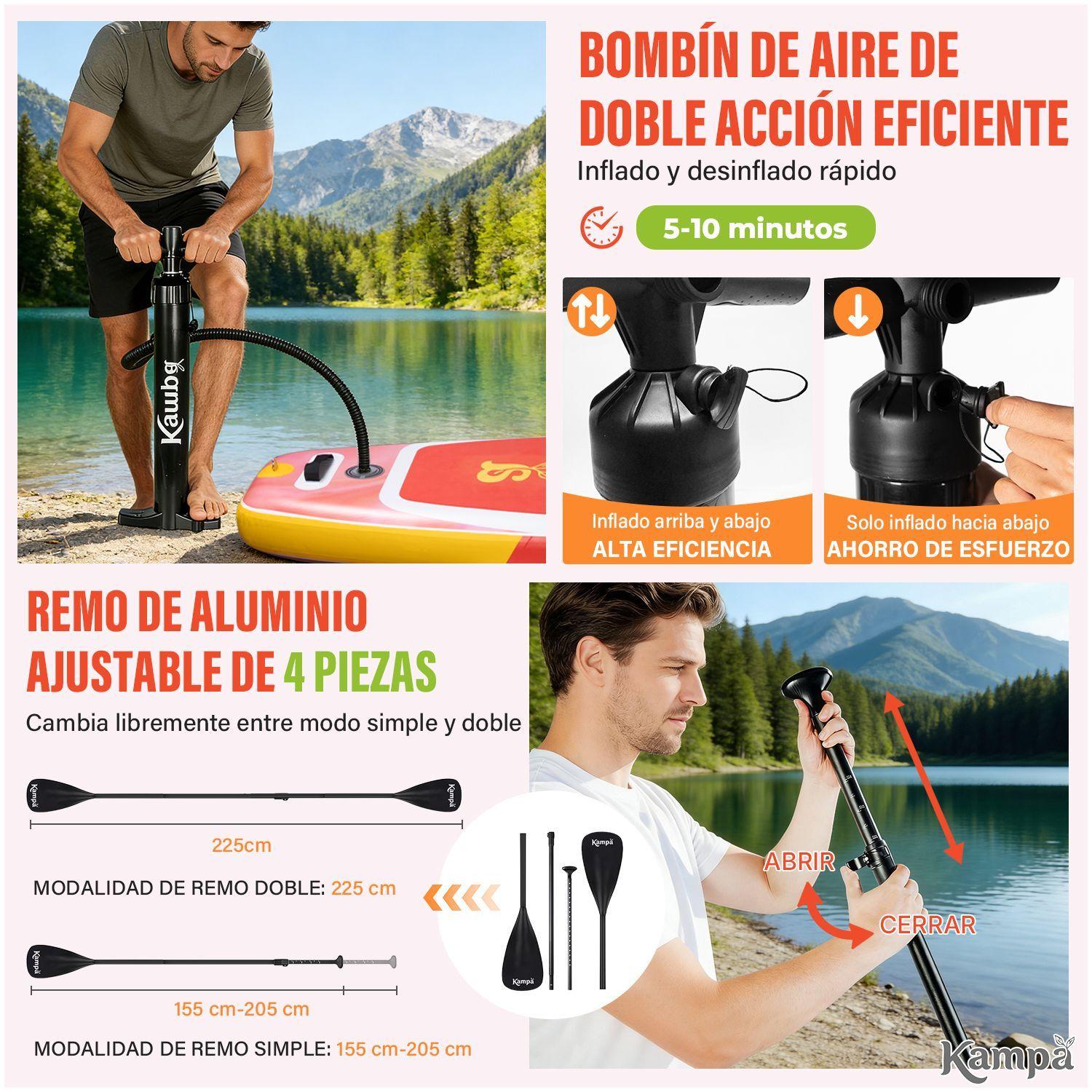 Set Tabla Stand Up Paddle Surf Inflable Azuria 320x81x15cm-8