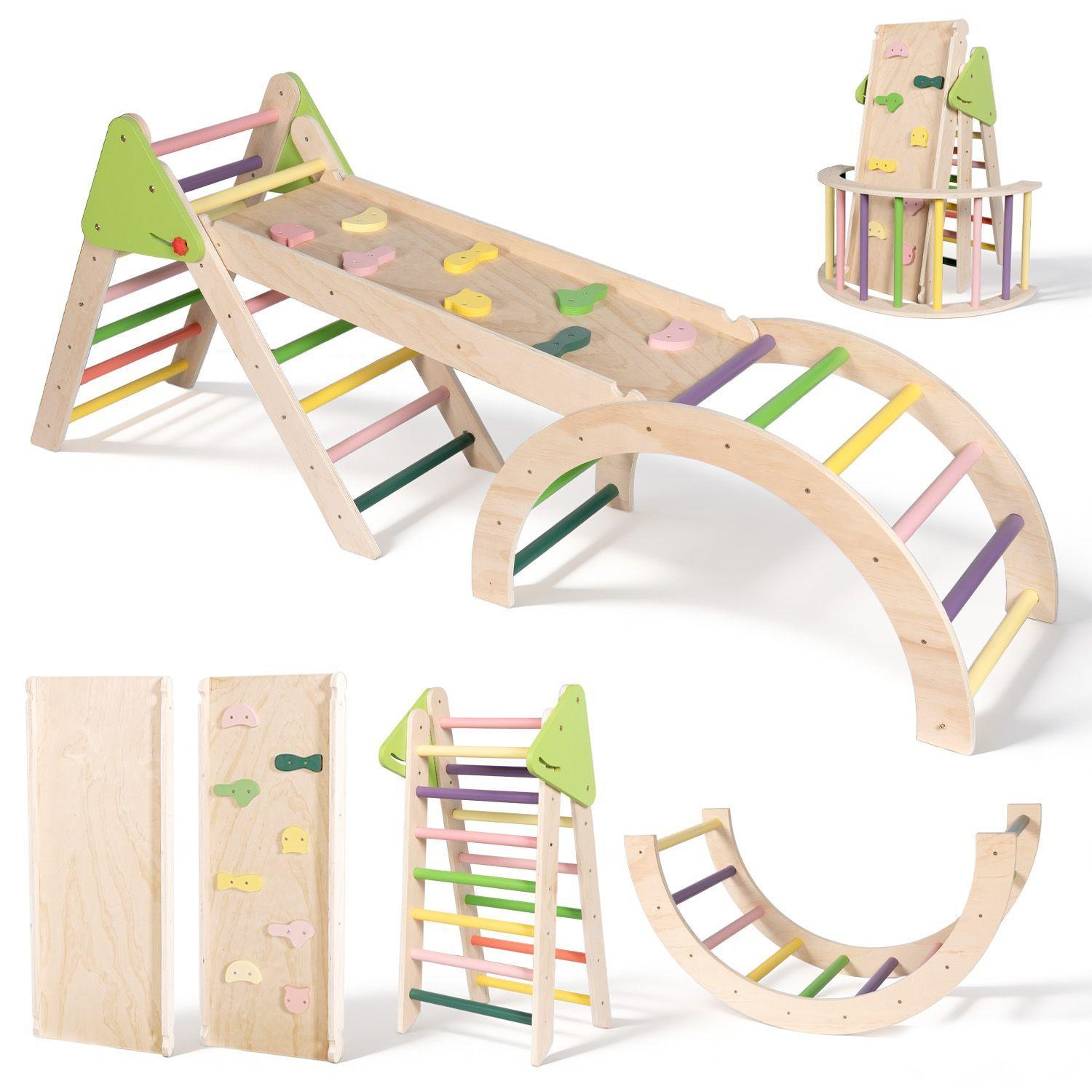 Juguete Madera Ninos Escalador Plegable 3 En 1 Montessori-0