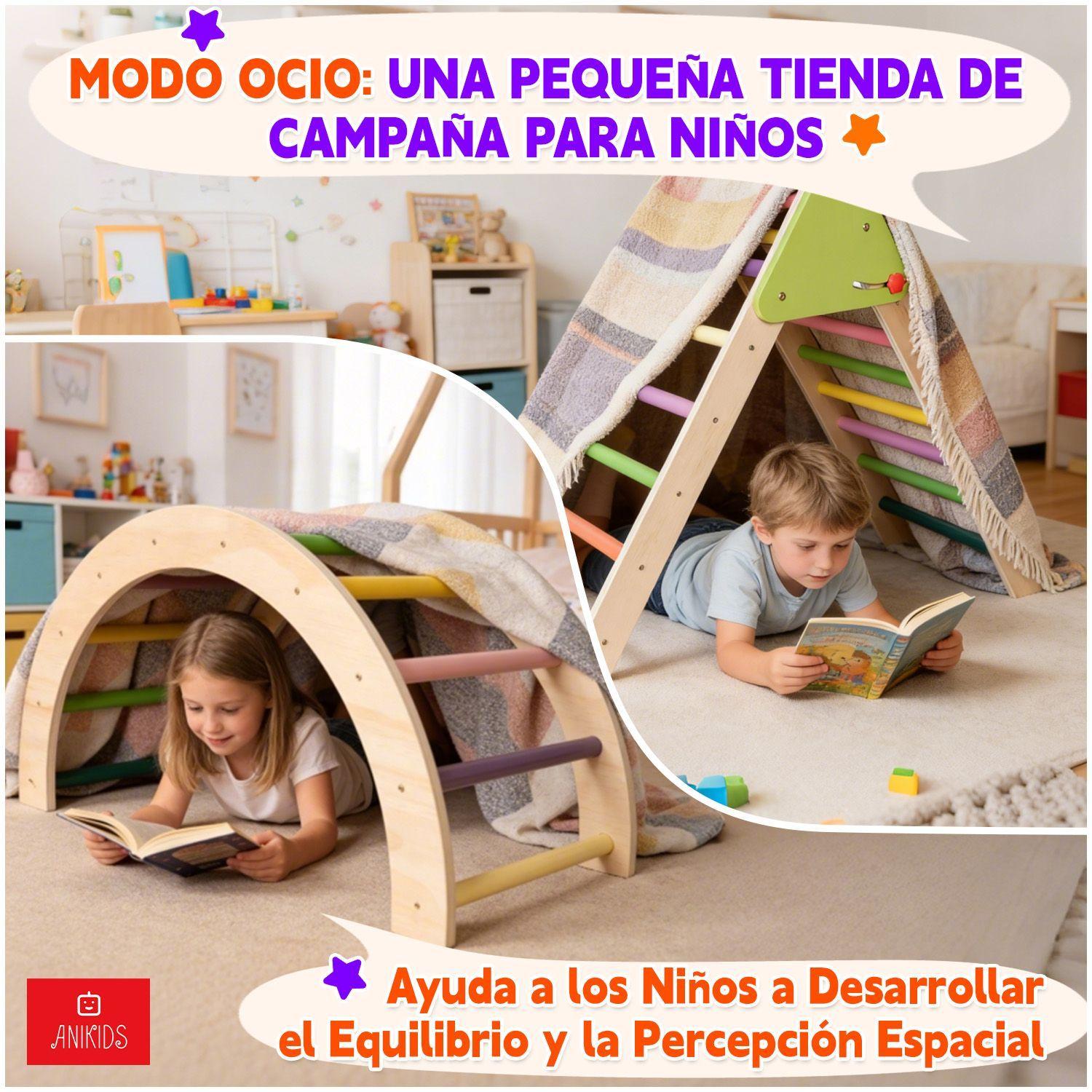 Juguete Madera Ninos Escalador Plegable 3 En 1 Montessori-4