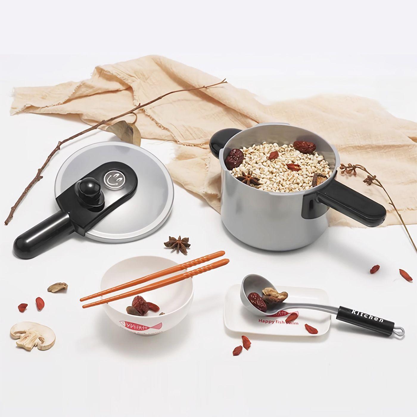 Set De Cocina De Juguete 36pcs Ninos Juego De Mini Chef Gris-4