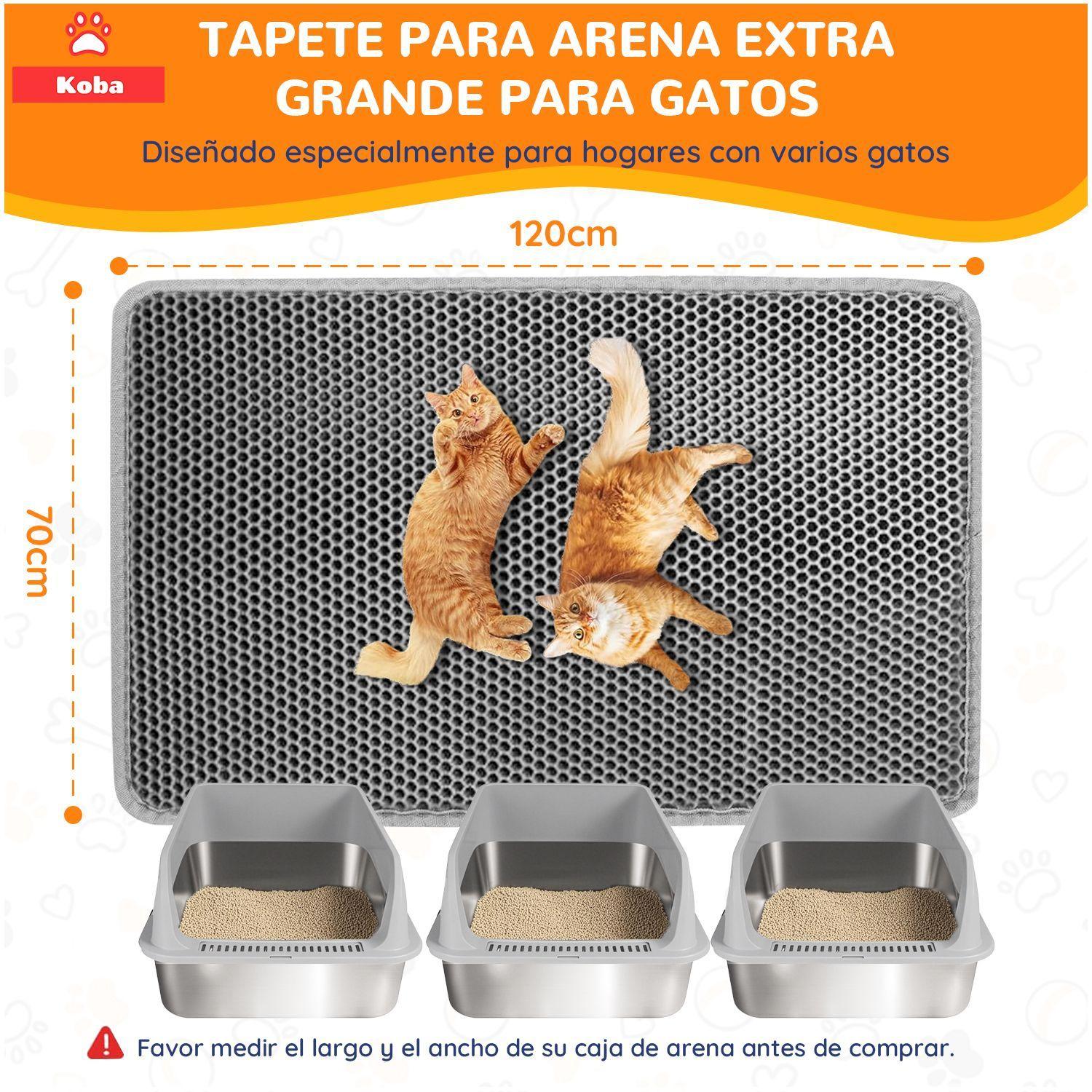 Alfombra Atrapa Arena De Gatos Tapete Arenero Michi 120x70cm Gris-9