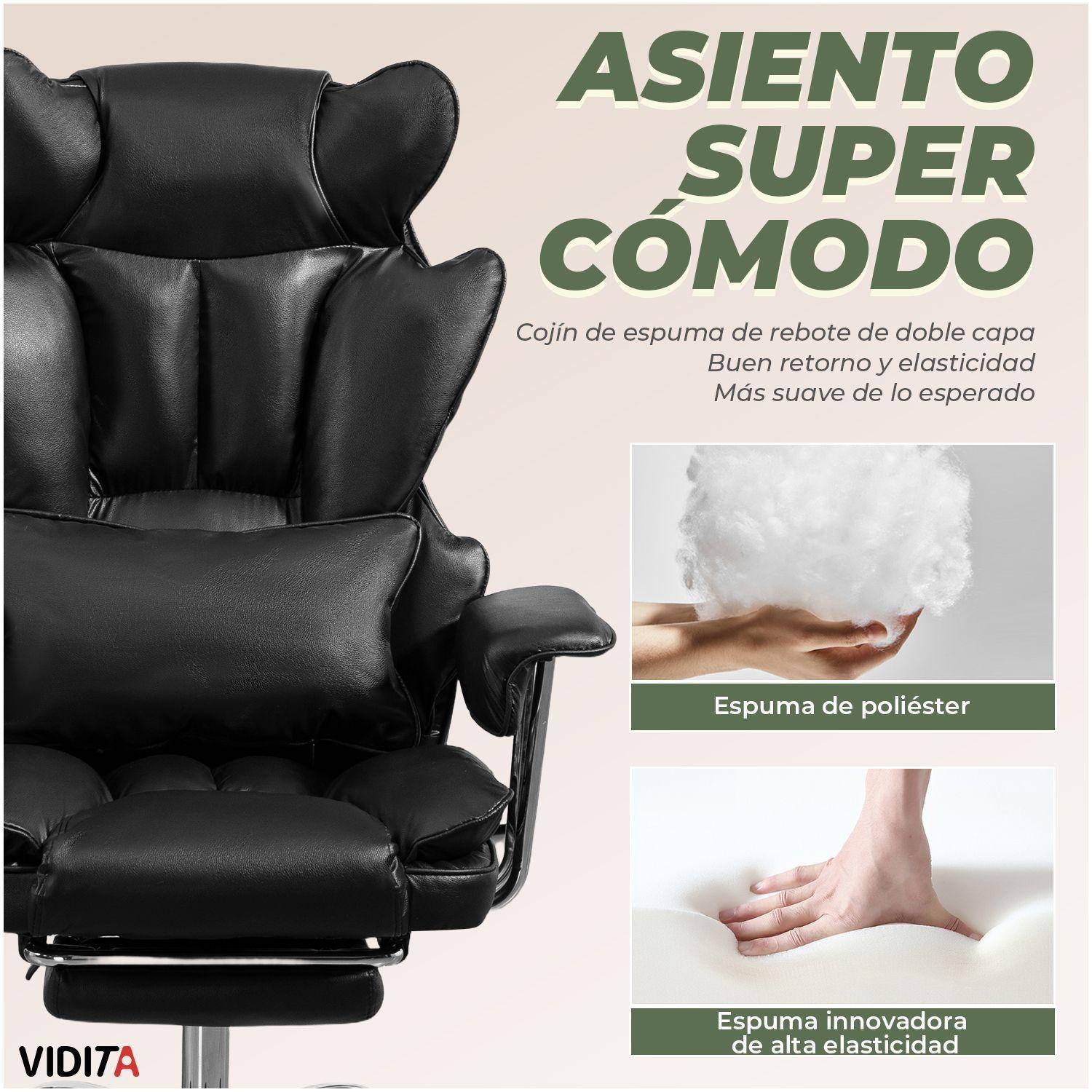 Silla Escritorio Ejecutiva Emilio Premium+ Oficina Pu Negro-5