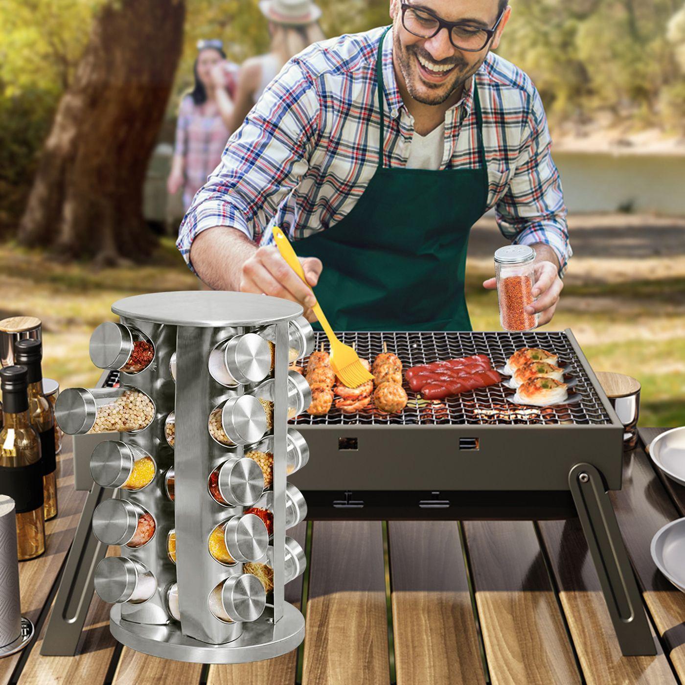 Condimenteros Especiero Giratorio 20 Frascos Con Etiquetas-5