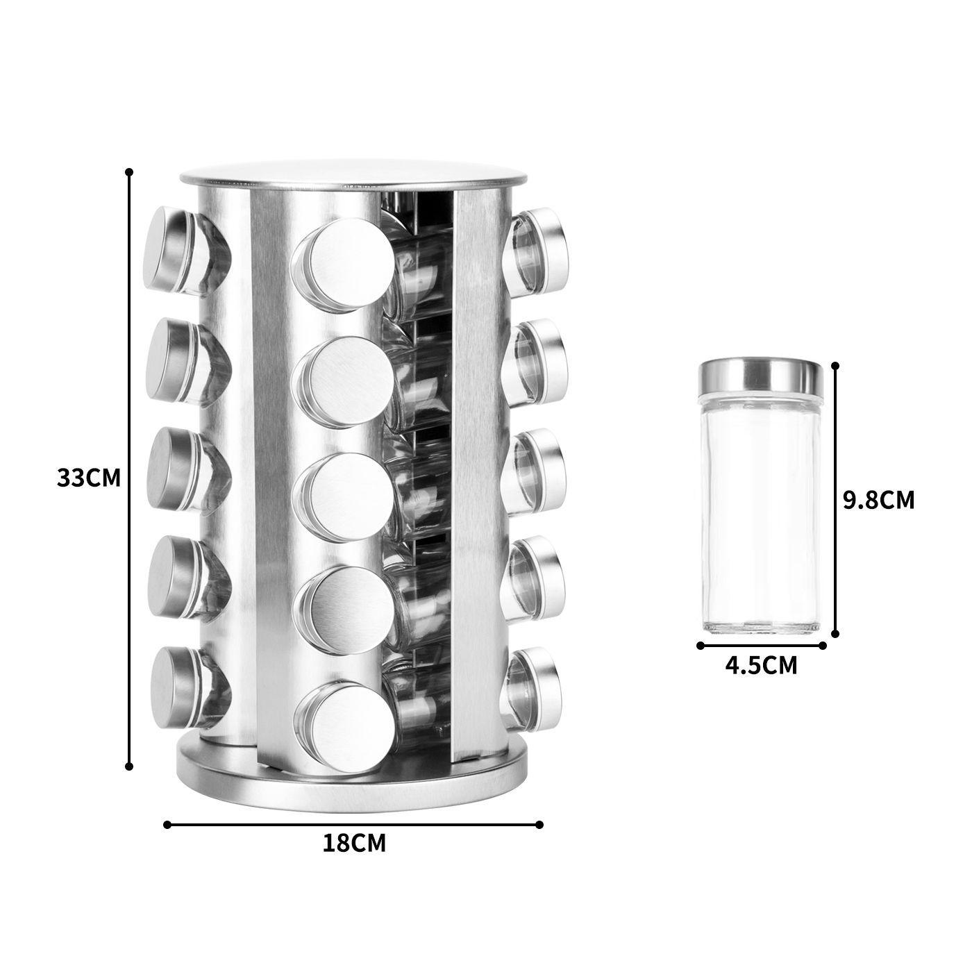 Condimenteros Especiero Giratorio 20 Frascos Con Etiquetas-9