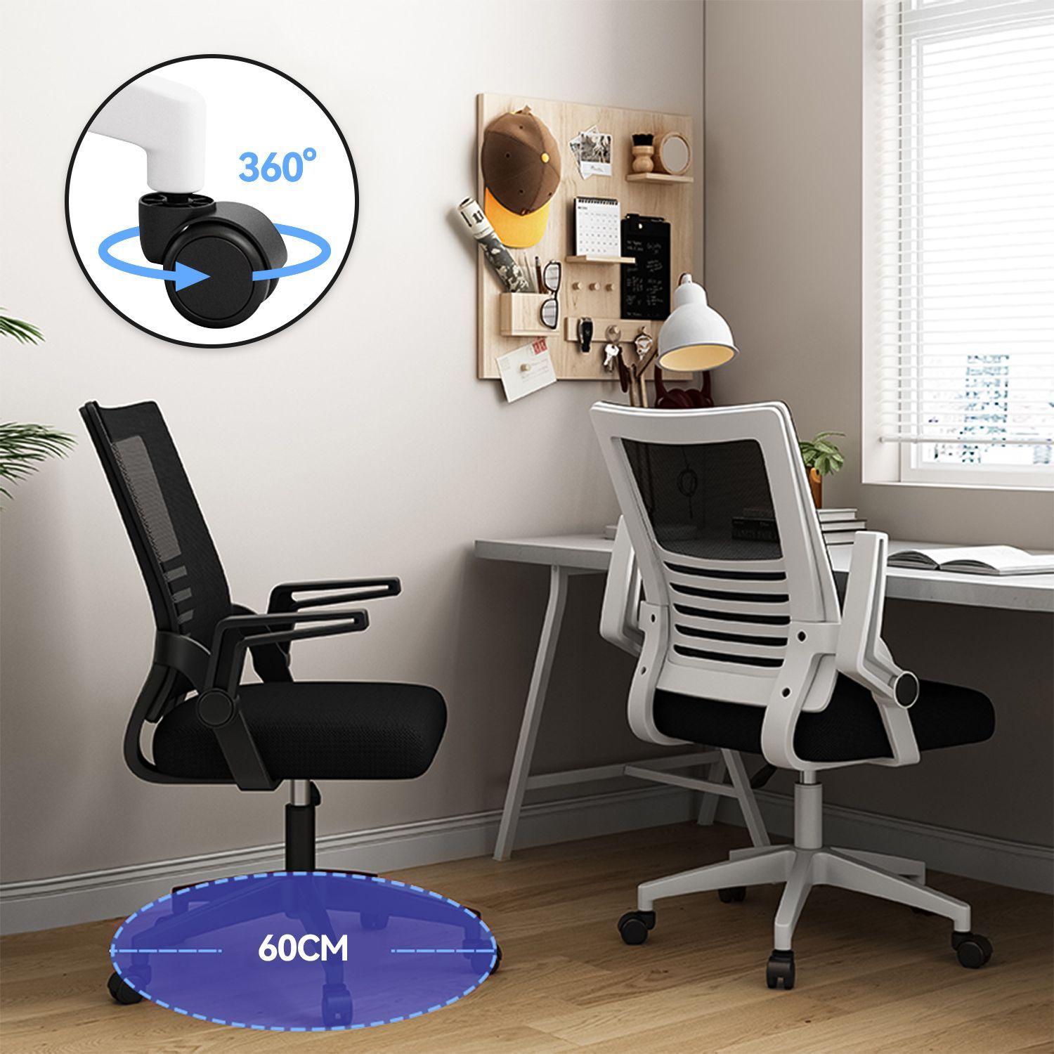 Silla Escritorio Emilia Oficina Ergonomica Acolchada Blanca-2