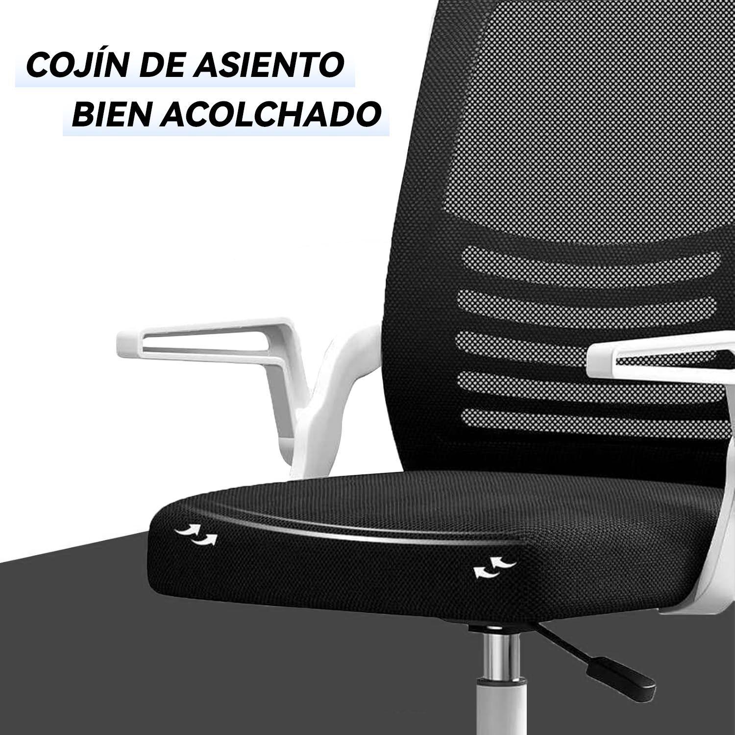 Silla Escritorio Emilia Oficina Ergonomica Acolchada Blanca-4