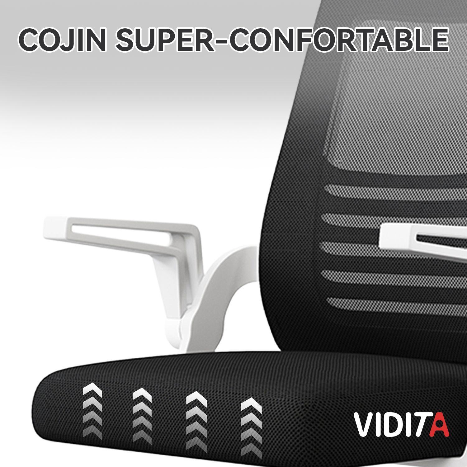 Silla Escritorio Emilia Oficina Ergonomica Acolchada Blanca-7