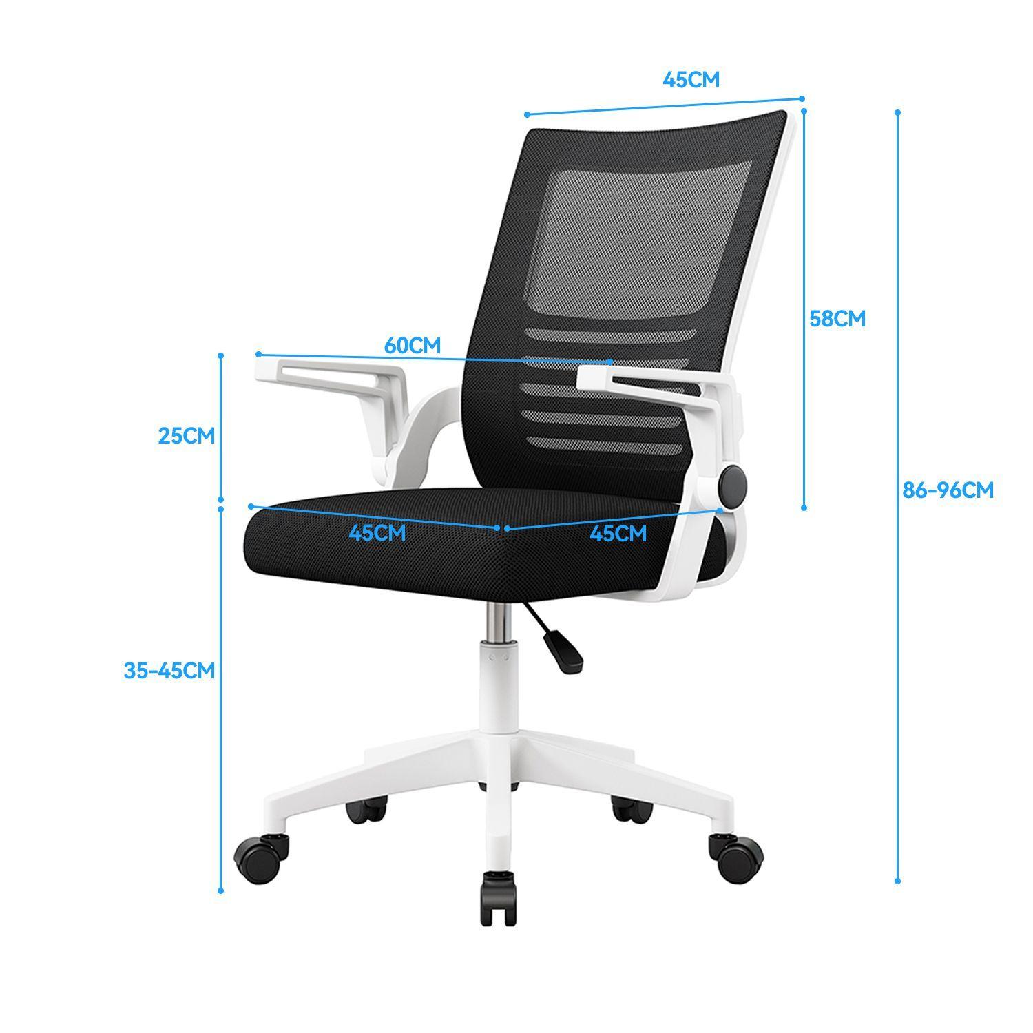 Silla Escritorio Emilia Oficina Ergonomica Acolchada Blanca-8