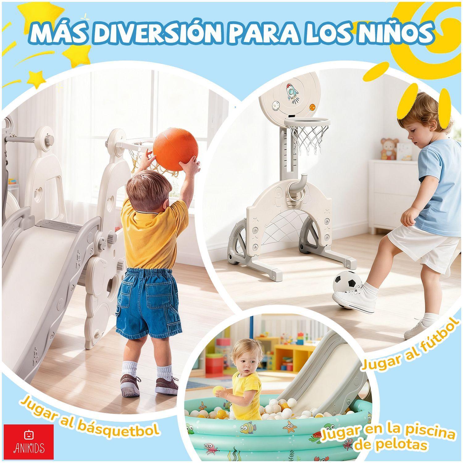 7 En 1 Parque Resbalin Columpio Juego Infantil Con Piscina-3