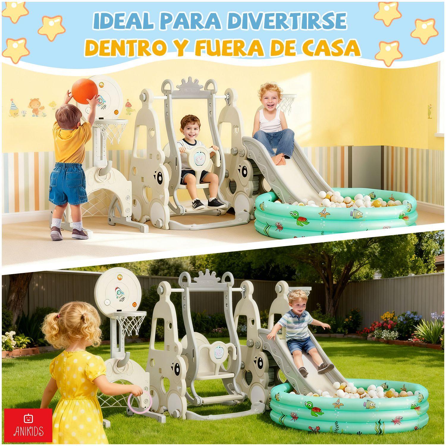7 En 1 Parque Resbalin Columpio Juego Infantil Con Piscina-6