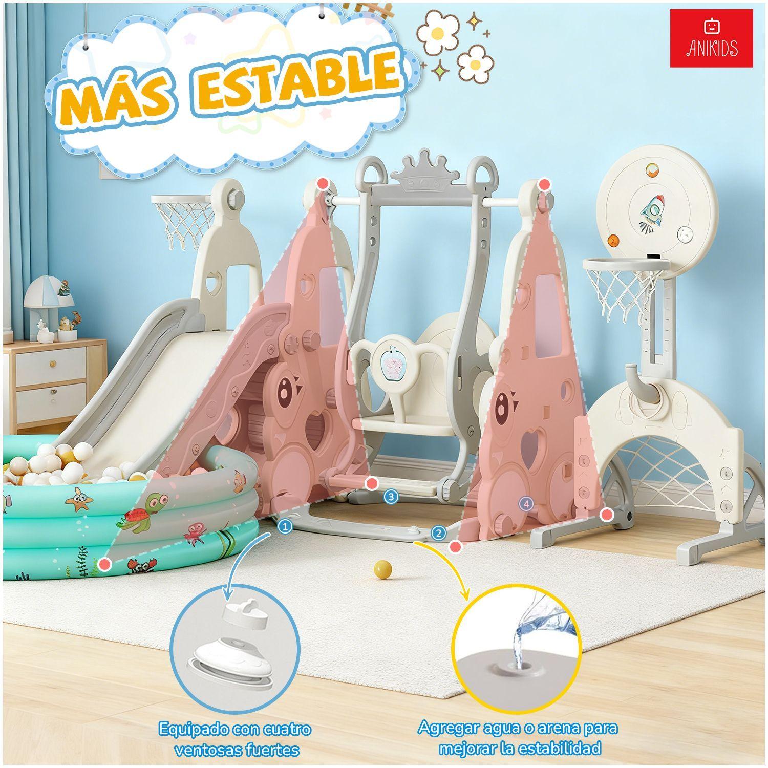7 En 1 Parque Resbalin Columpio Juego Infantil Con Piscina-7