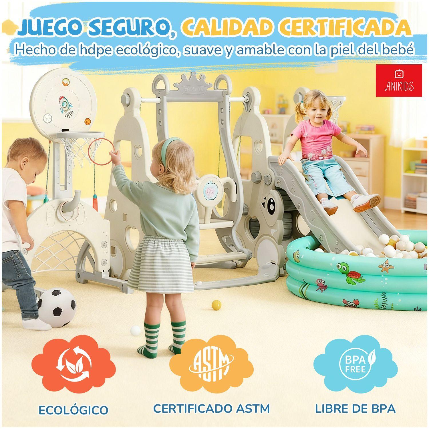 7 En 1 Parque Resbalin Columpio Juego Infantil Con Piscina-8