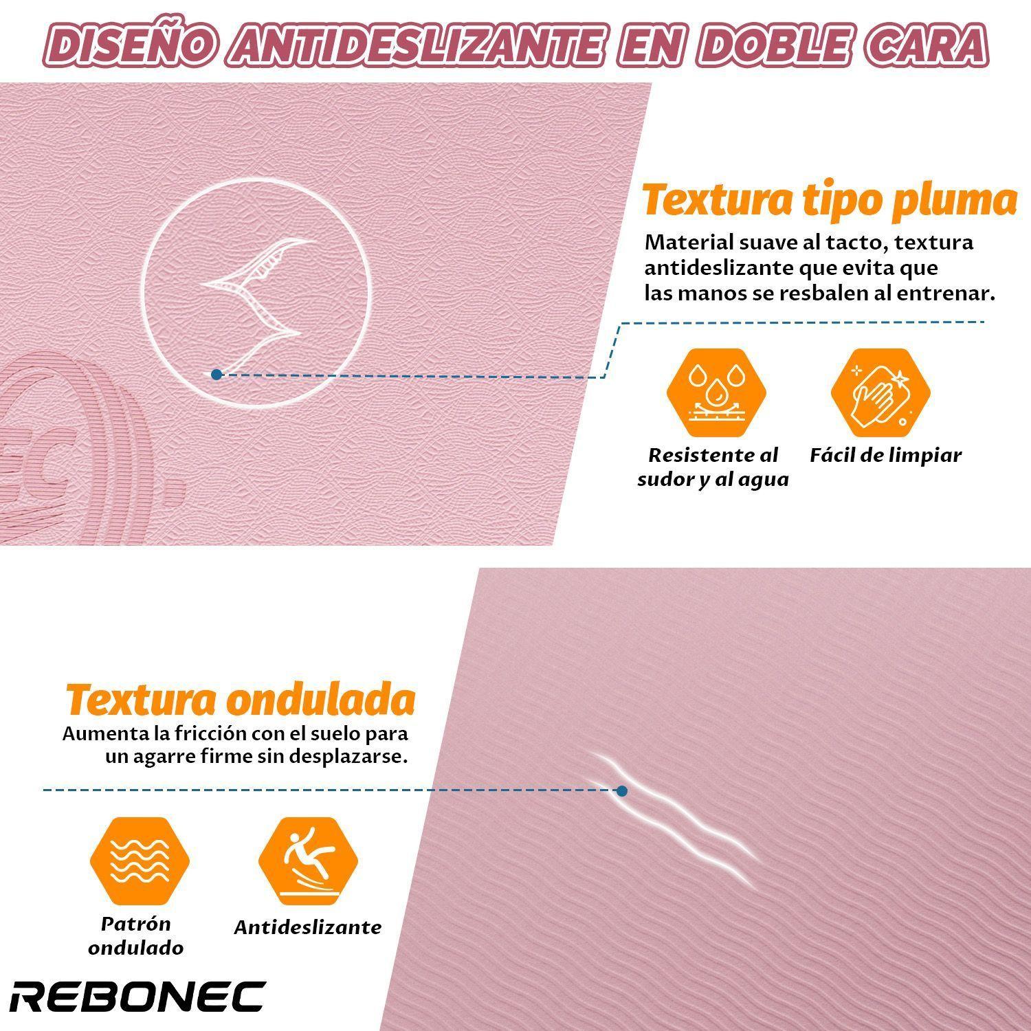 Colchoneta Mat Yoga Deportiva Plegable Tpe Grueso 8mm Bolso Rosa-2