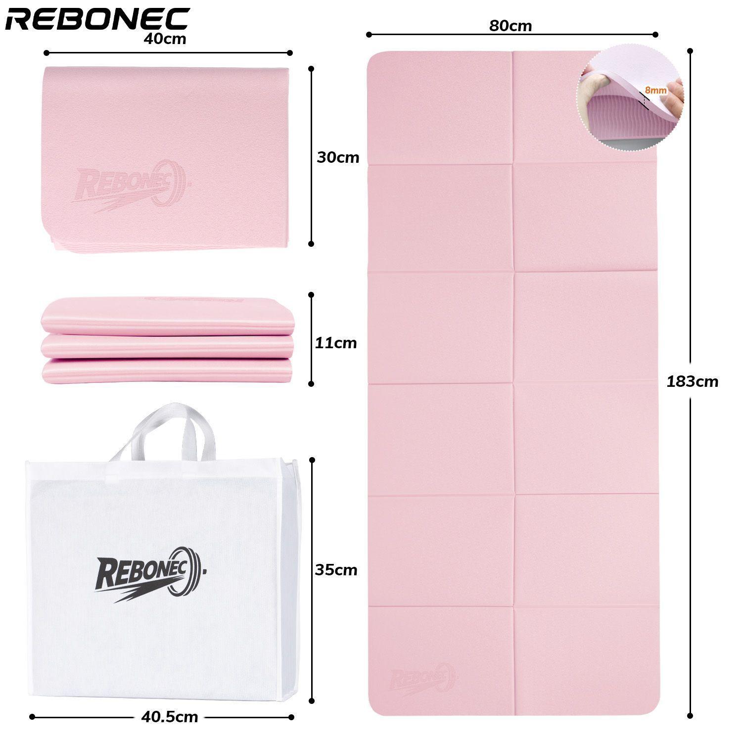 Colchoneta Mat Yoga Deportiva Plegable Tpe Grueso 8mm Bolso Rosa-9