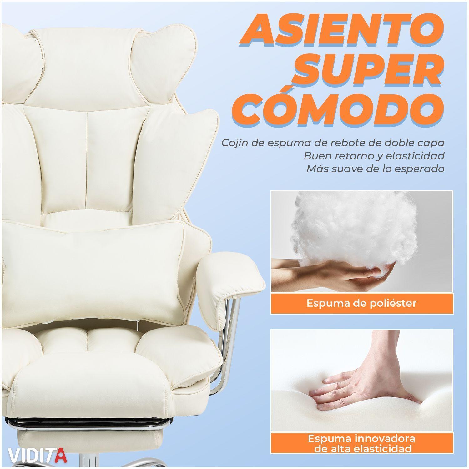 Silla Escritorio Ejecutiva Emilio Premium+ Oficina Pu Beige-5