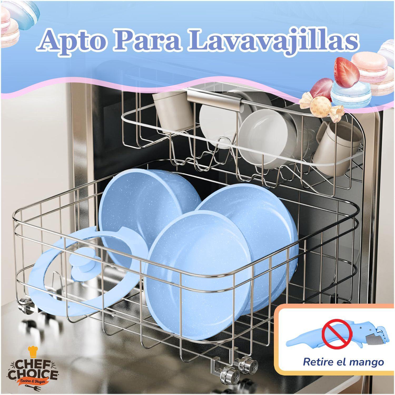 Bateria Cocina 5 Pcs Granito Antiadherente Smart Mango Azul Macaron-4