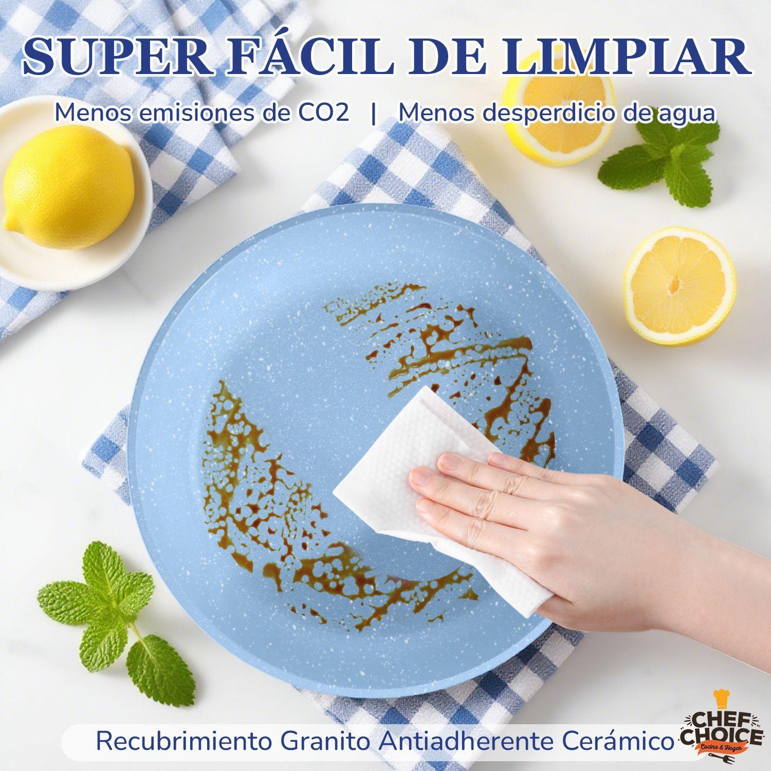 Bateria Cocina 5 Pcs Granito Antiadherente Smart Mango Azul Macaron-7