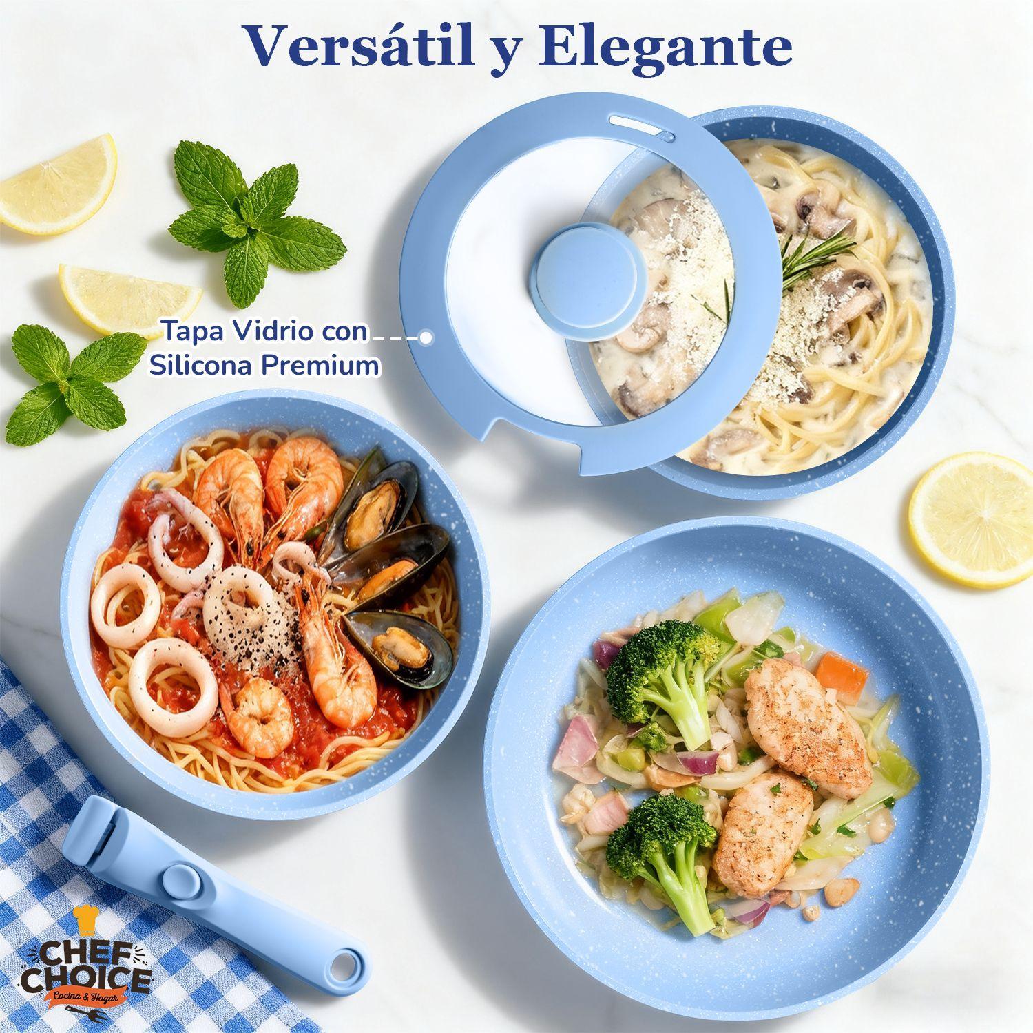 Bateria Cocina 5 Pcs Granito Antiadherente Smart Mango Azul Macaron-8