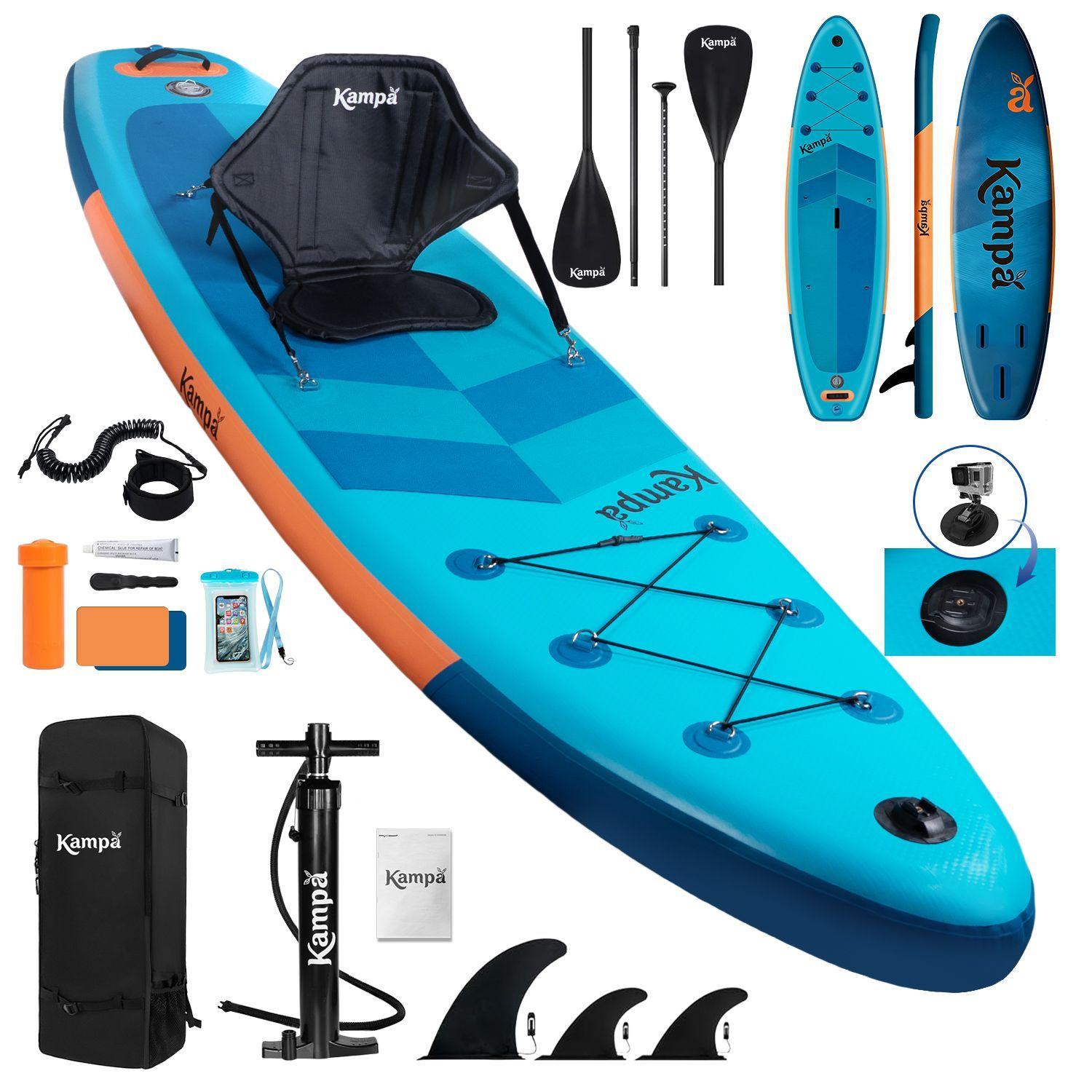 Set Tabla Stand Up Paddle Surf Inflable Azuria 320x81x15cm Oceanico-0