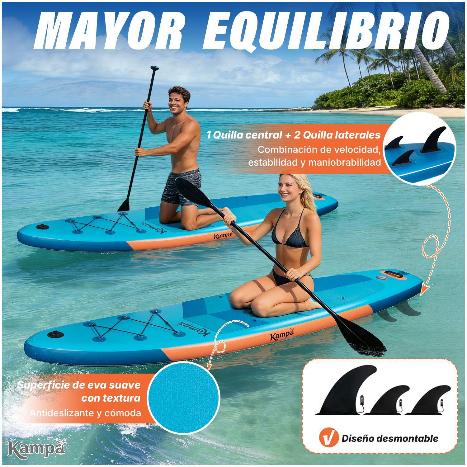 Set Tabla Stand Up Paddle Surf Inflable Azuria 320x81x15cm Oceanico-4
