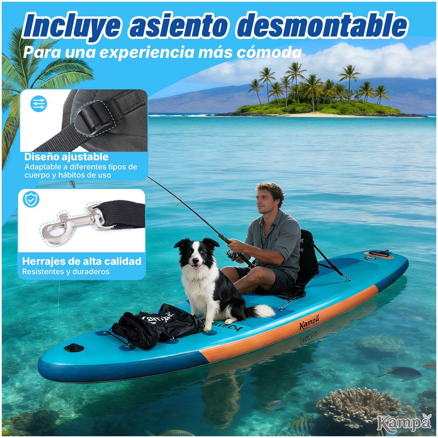 Set Tabla Stand Up Paddle Surf Inflable Azuria 320x81x15cm Oceanico-5