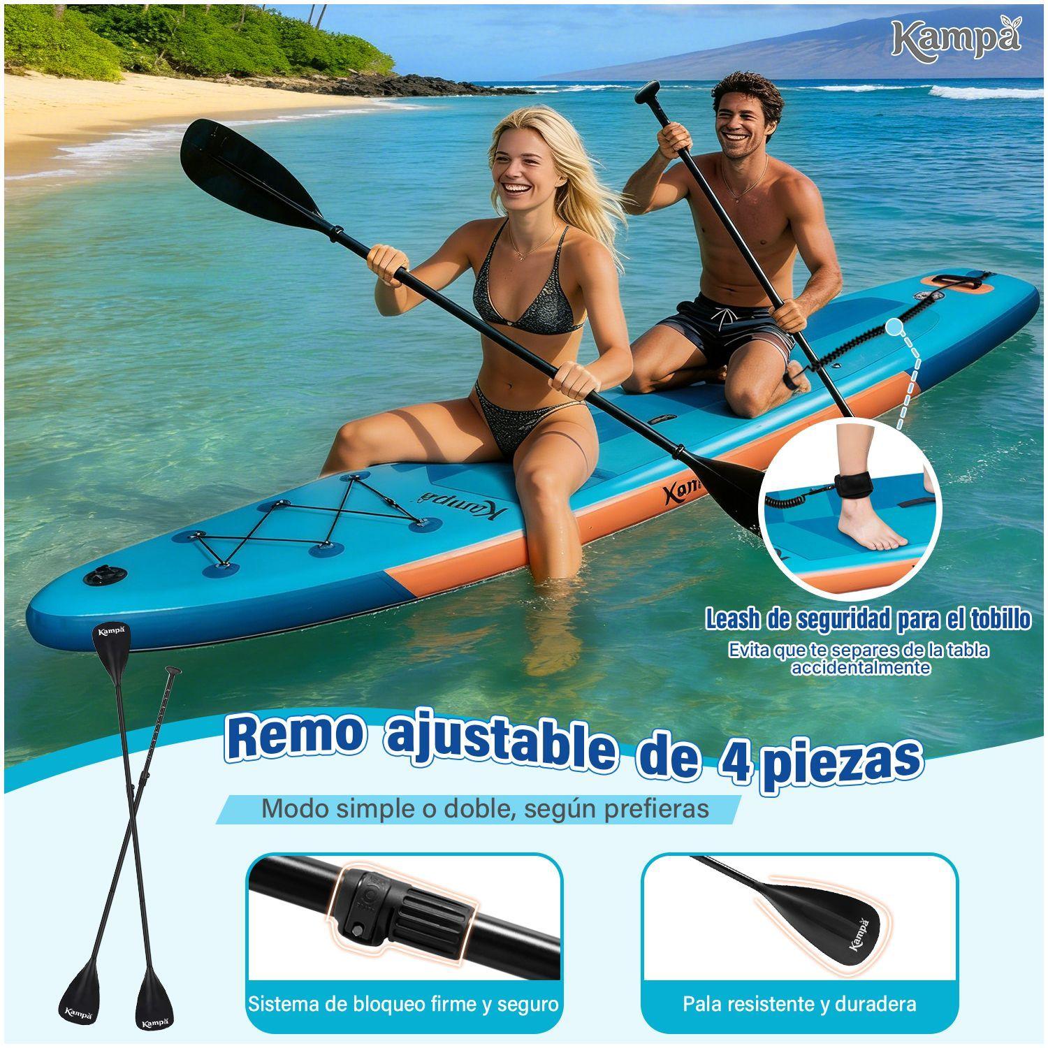Set Tabla Stand Up Paddle Surf Inflable Azuria 320x81x15cm Oceanico-9