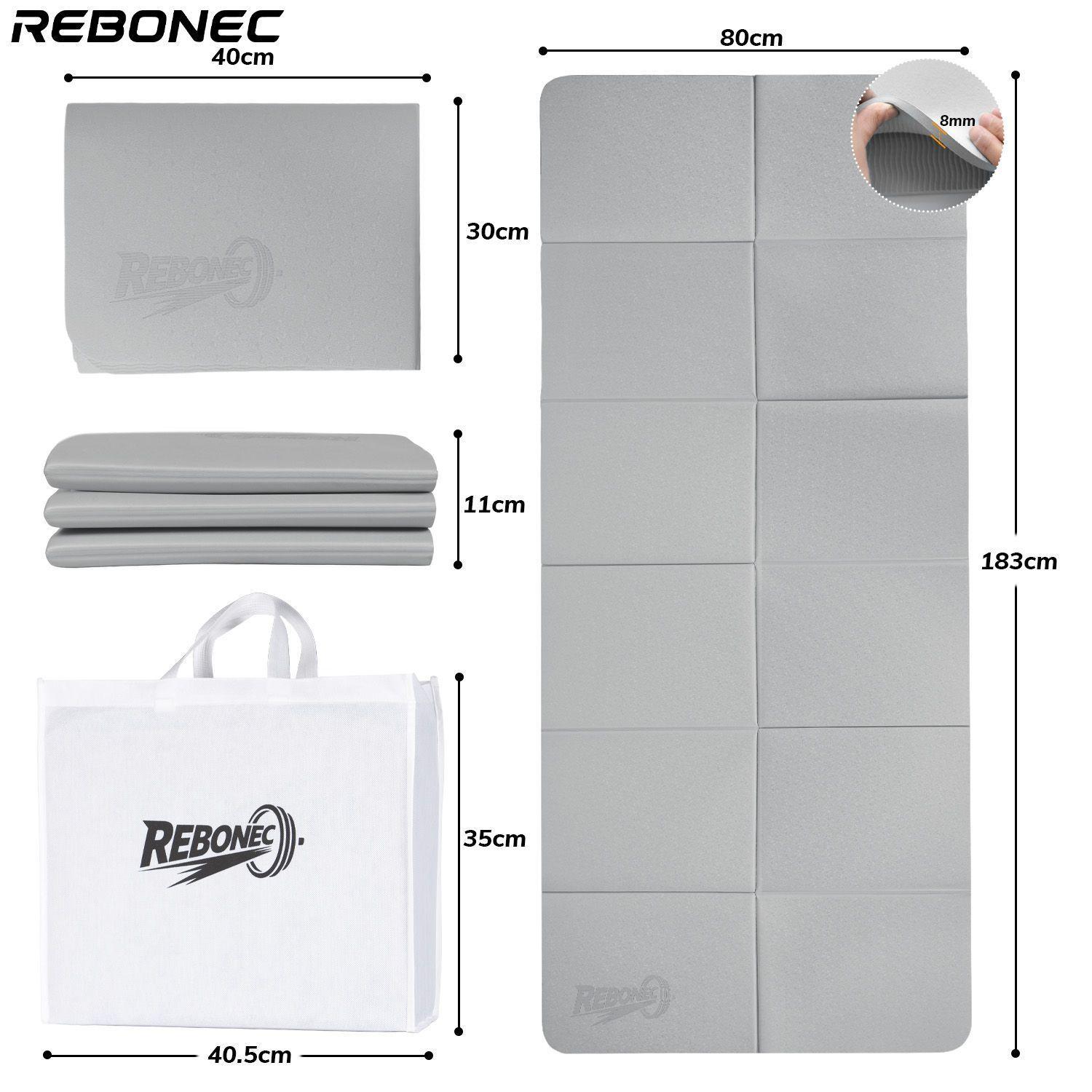 Colchoneta Mat Yoga Deportiva Plegable Tpe Grueso 8mm Bolso Gris-9