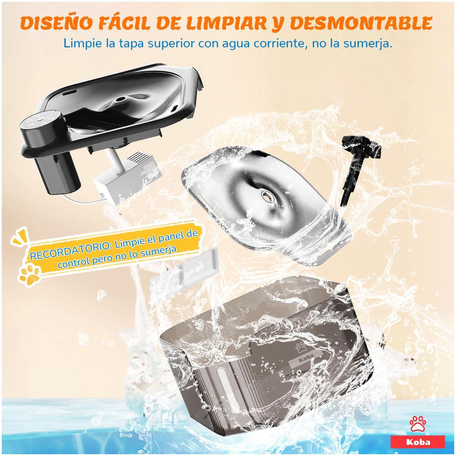 Bebedero Mascota Con Sensor Fuente Agua 2800ml Gatos Perros-5