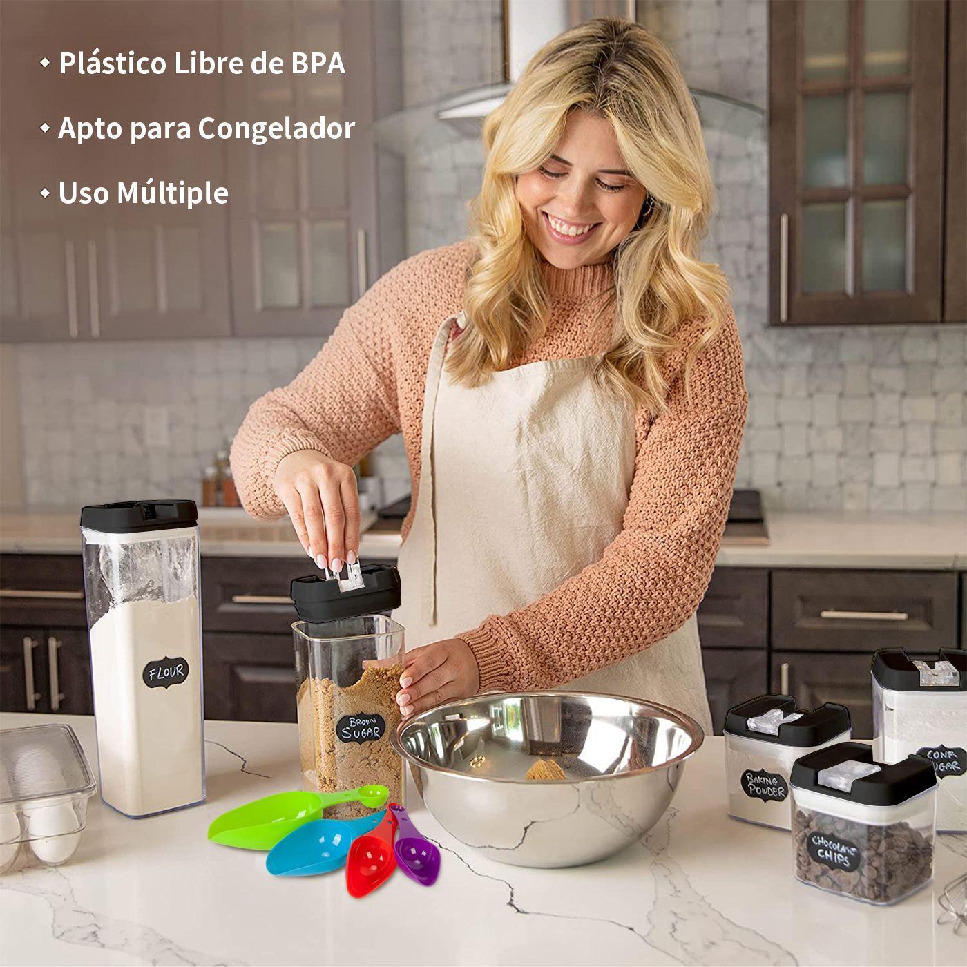 Set 7 Contenedores Super Hermeticos Envases Acrilicos Cocina Negro-2