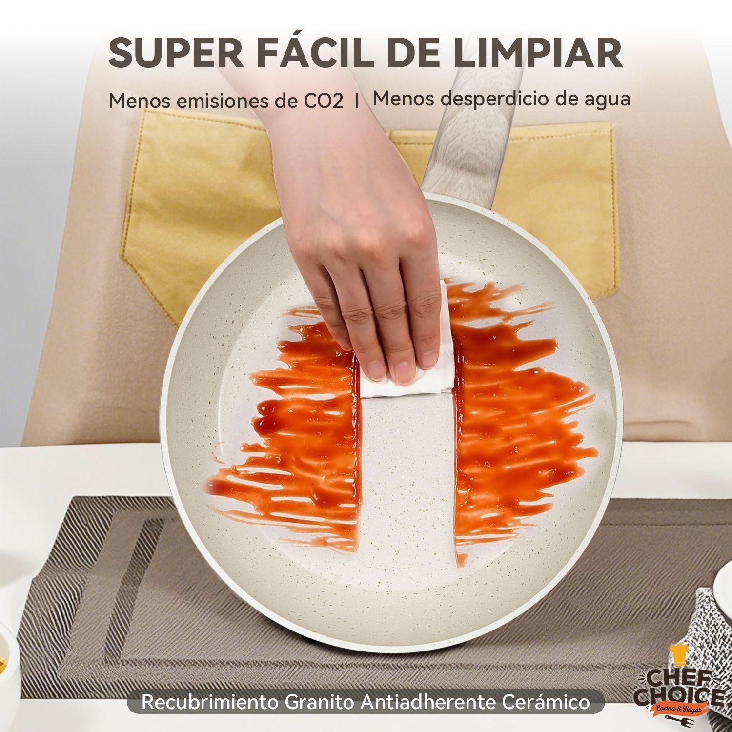 Bateria De Cocina Aluminio 38 Pcs Antiadherente Granito Color Blanco Crema-2