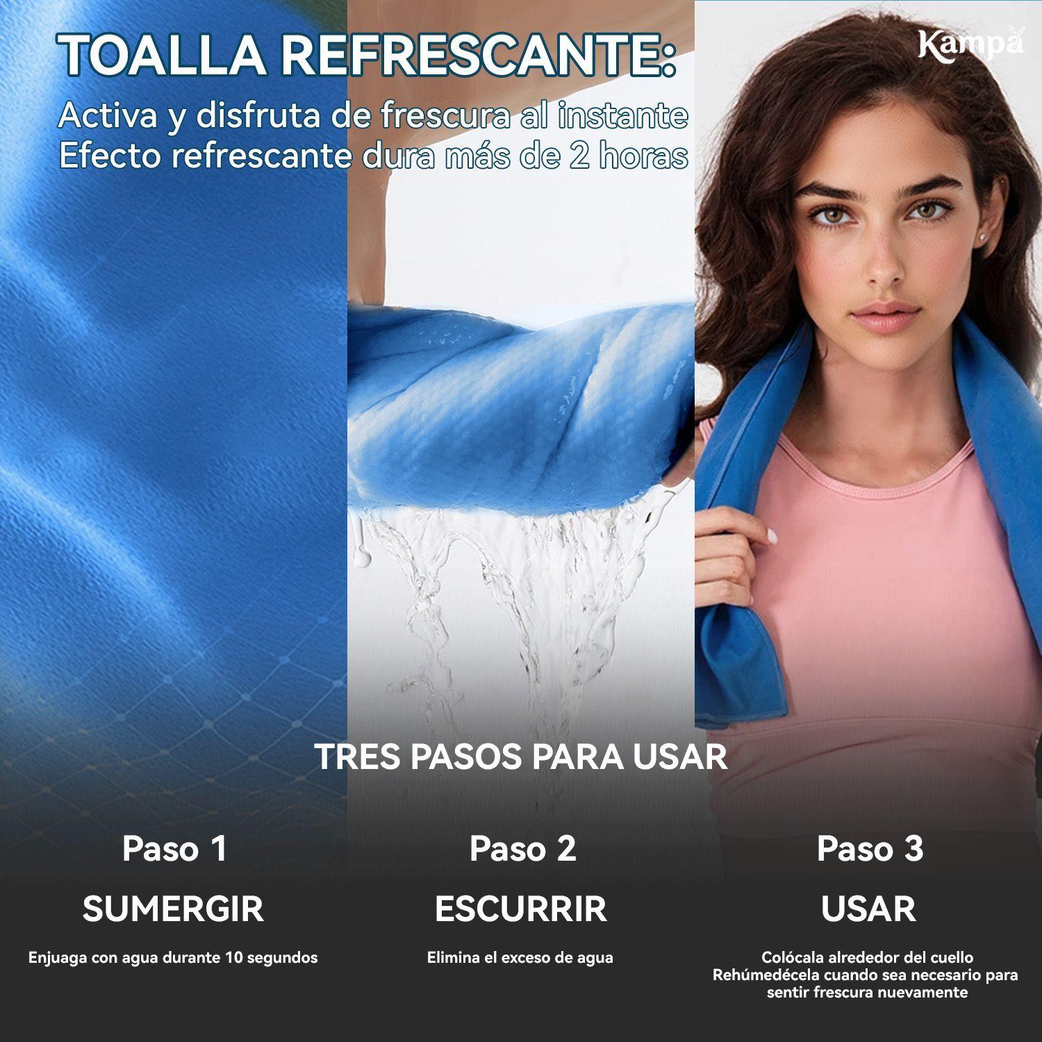 Toalla Microfibra 3pcs Secado Rapido Bano Viaje Deporte Azul-6