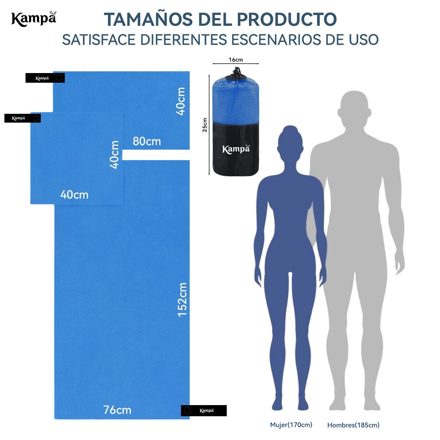 Toalla Microfibra 3pcs Secado Rapido Bano Viaje Deporte Azul-9