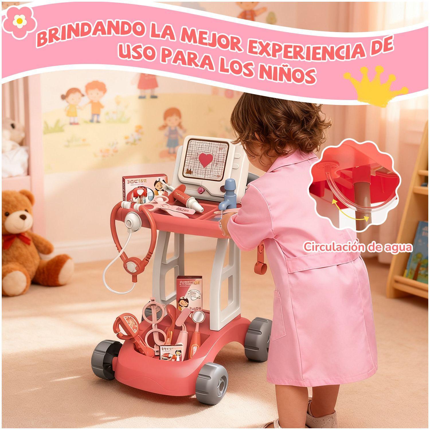 Juguete Carrito Medico Juego Doctor Ninos Luz Agua 14 Piezas-4