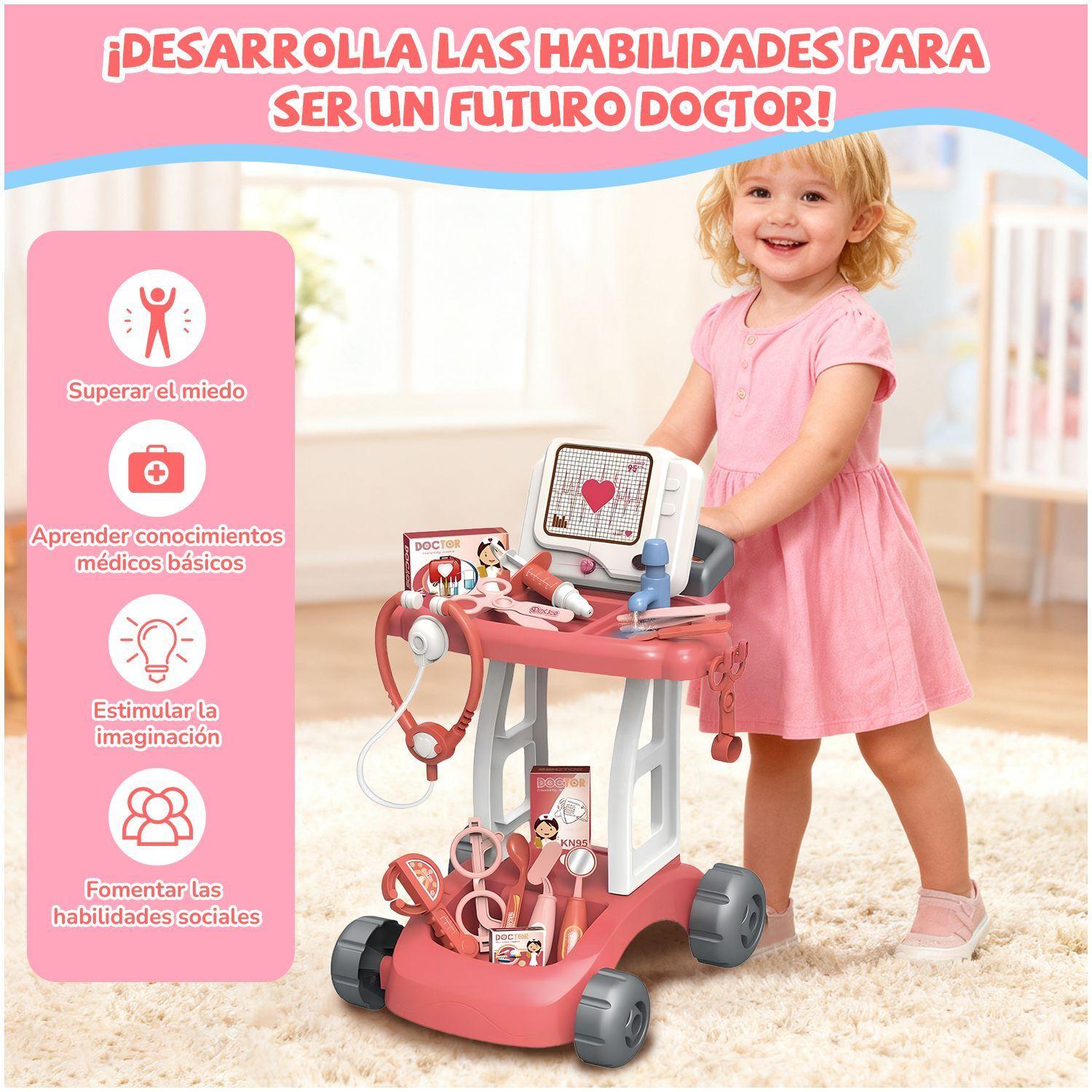 Juguete Carrito Medico Juego Doctor Ninos Luz Agua 14 Piezas-5