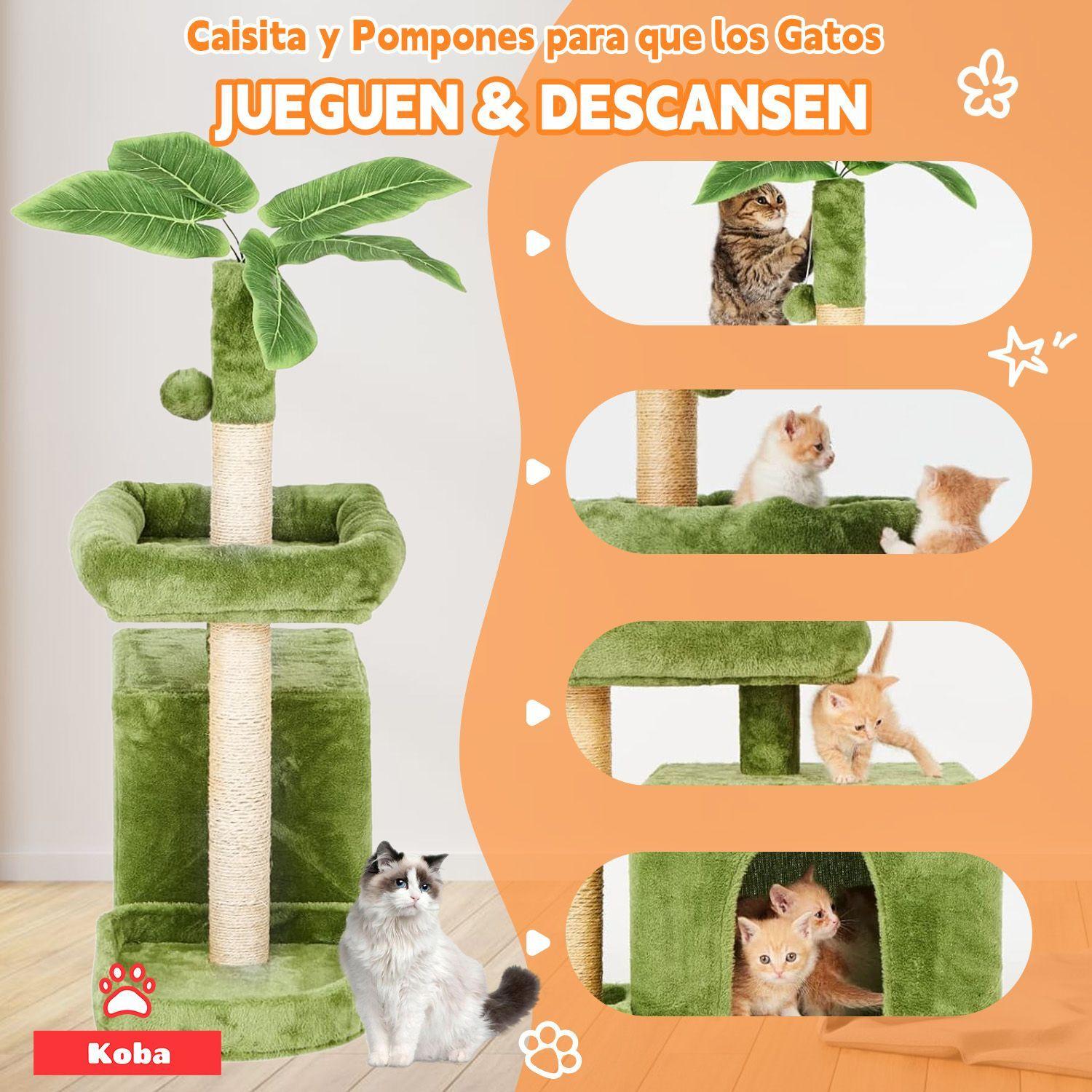 Rascadores Para Gatos Arbol Michi Tipo Palmera Con Yute 80cm-2
