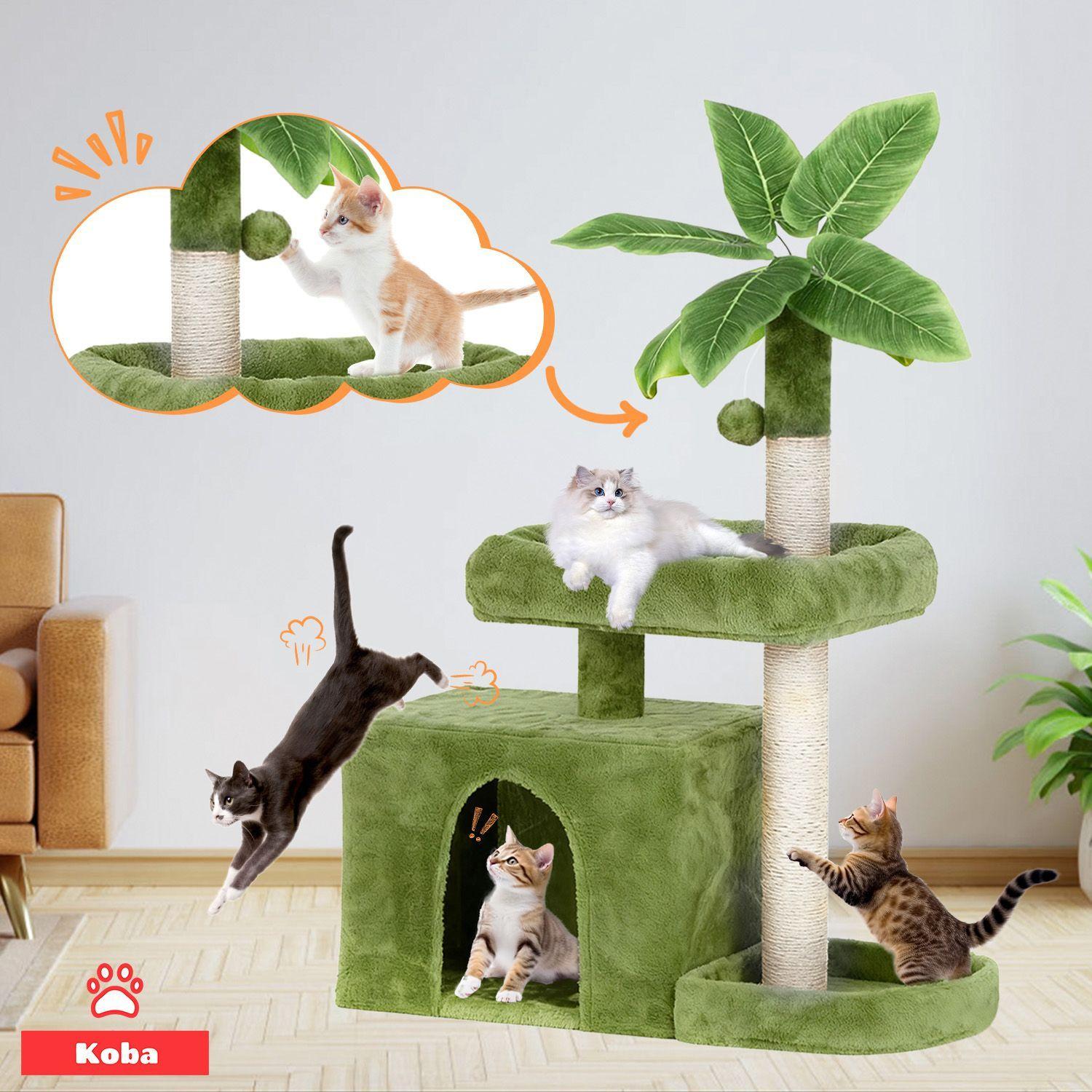 Rascadores Para Gatos Arbol Michi Tipo Palmera Con Yute 80cm-4
