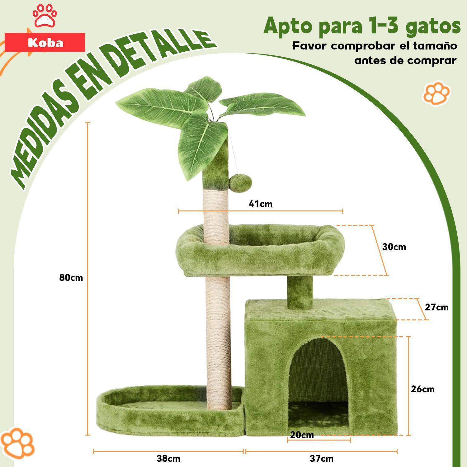 Rascadores Para Gatos Arbol Michi Tipo Palmera Con Yute 80cm-8