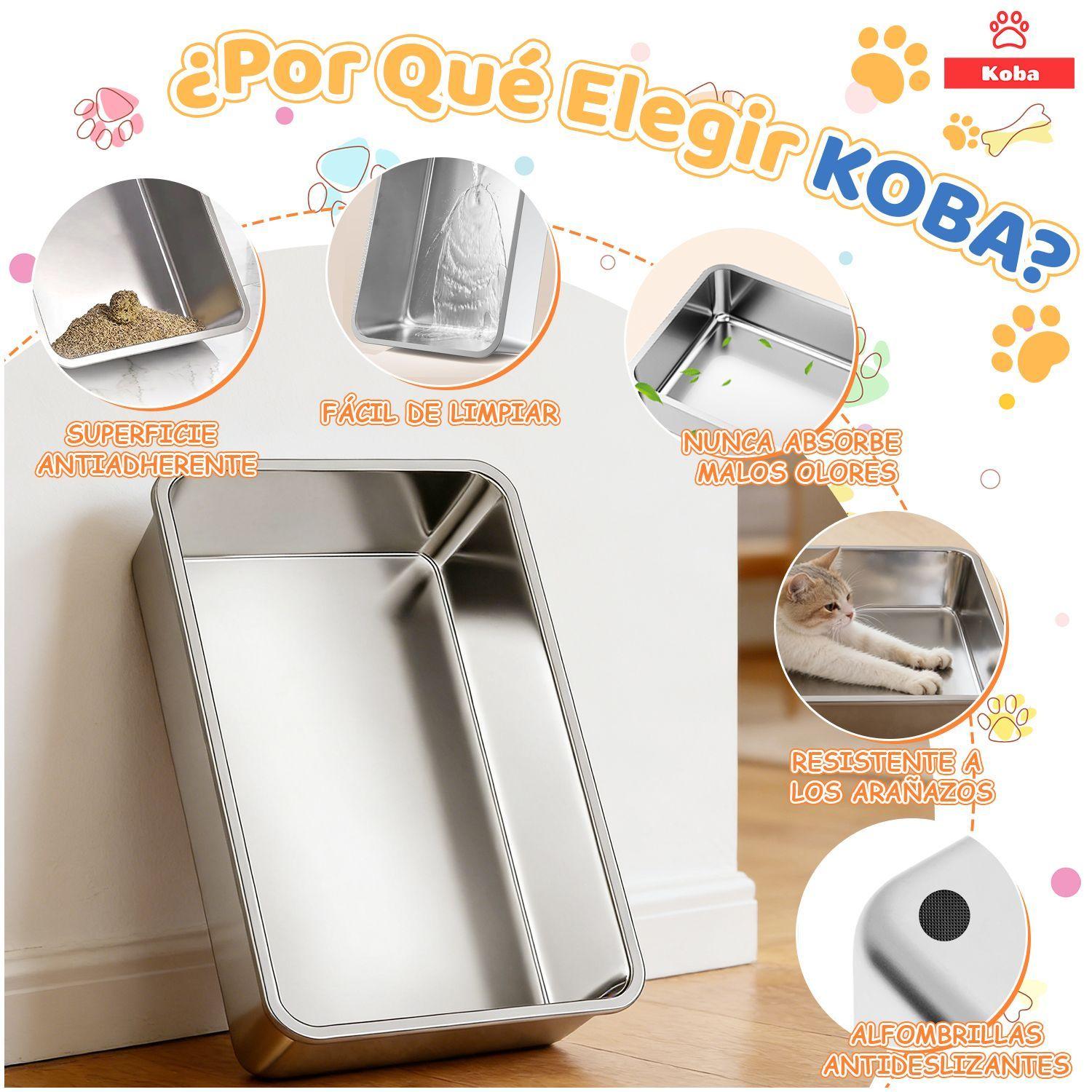 Set Arenero Gato Cerrado Bano Sanitario Michi Acero Inox Xxl-7