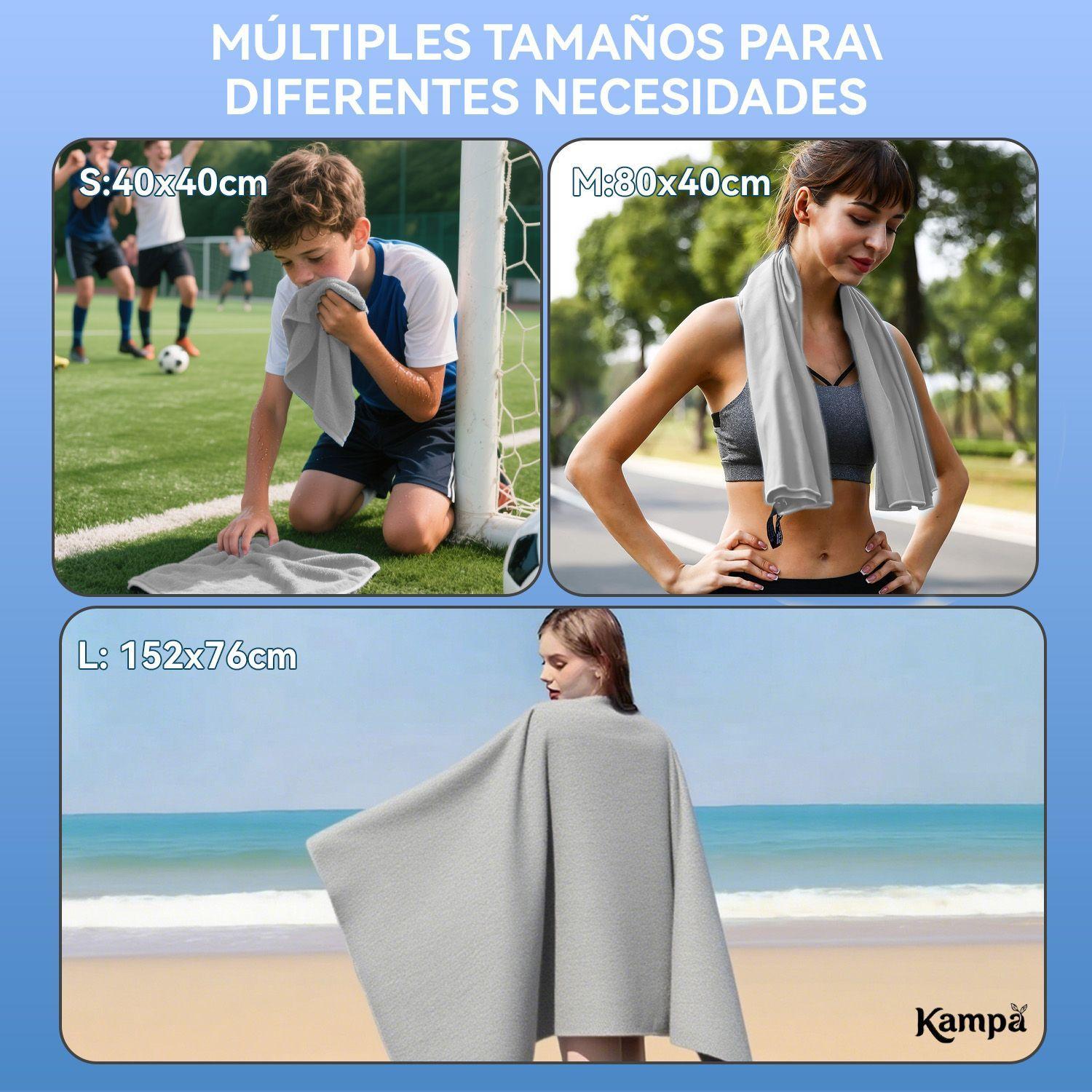 Toalla Microfibra 3pcs Secado Rapido Bano Viaje Deporte Gris-4