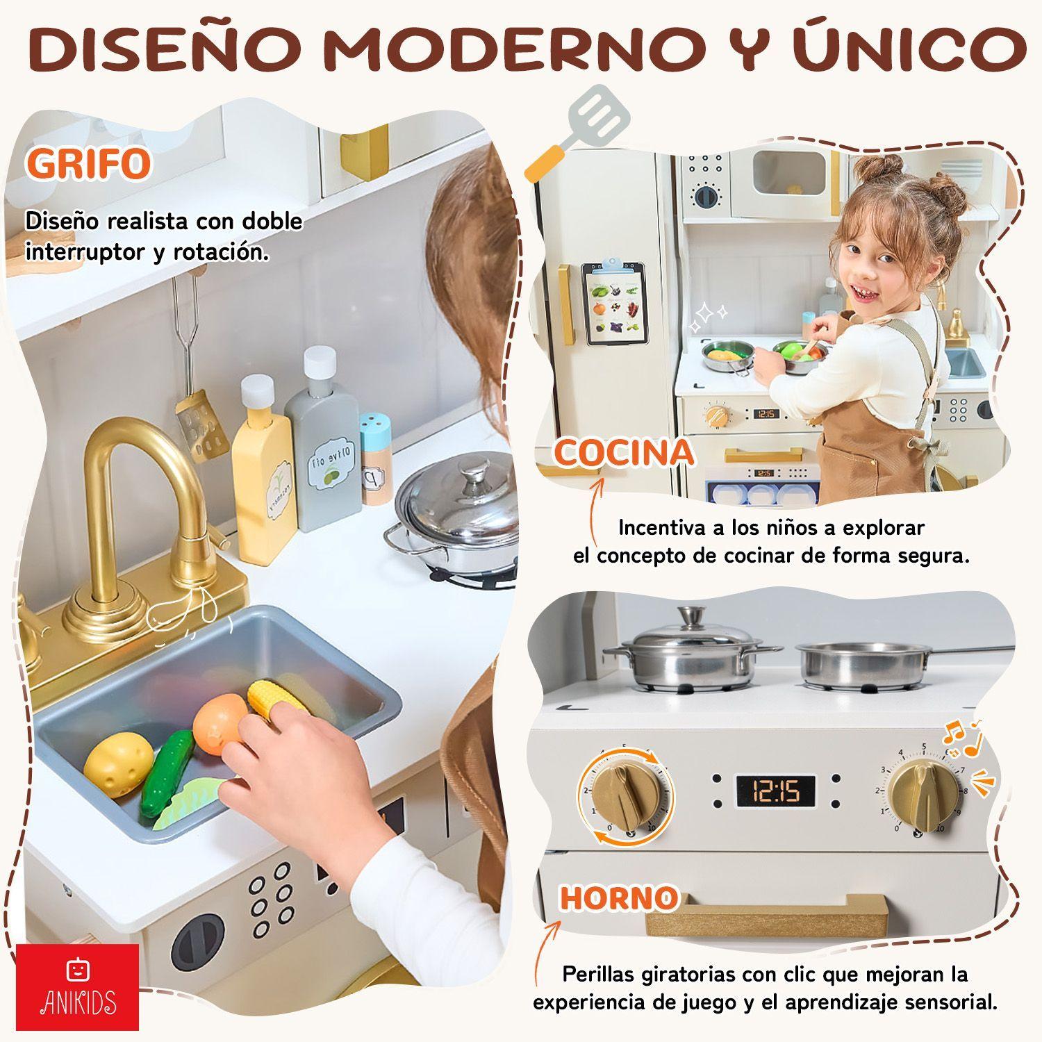 Cocina De Juguete Infantil De Madera Extra Grande 100x89cm-2
