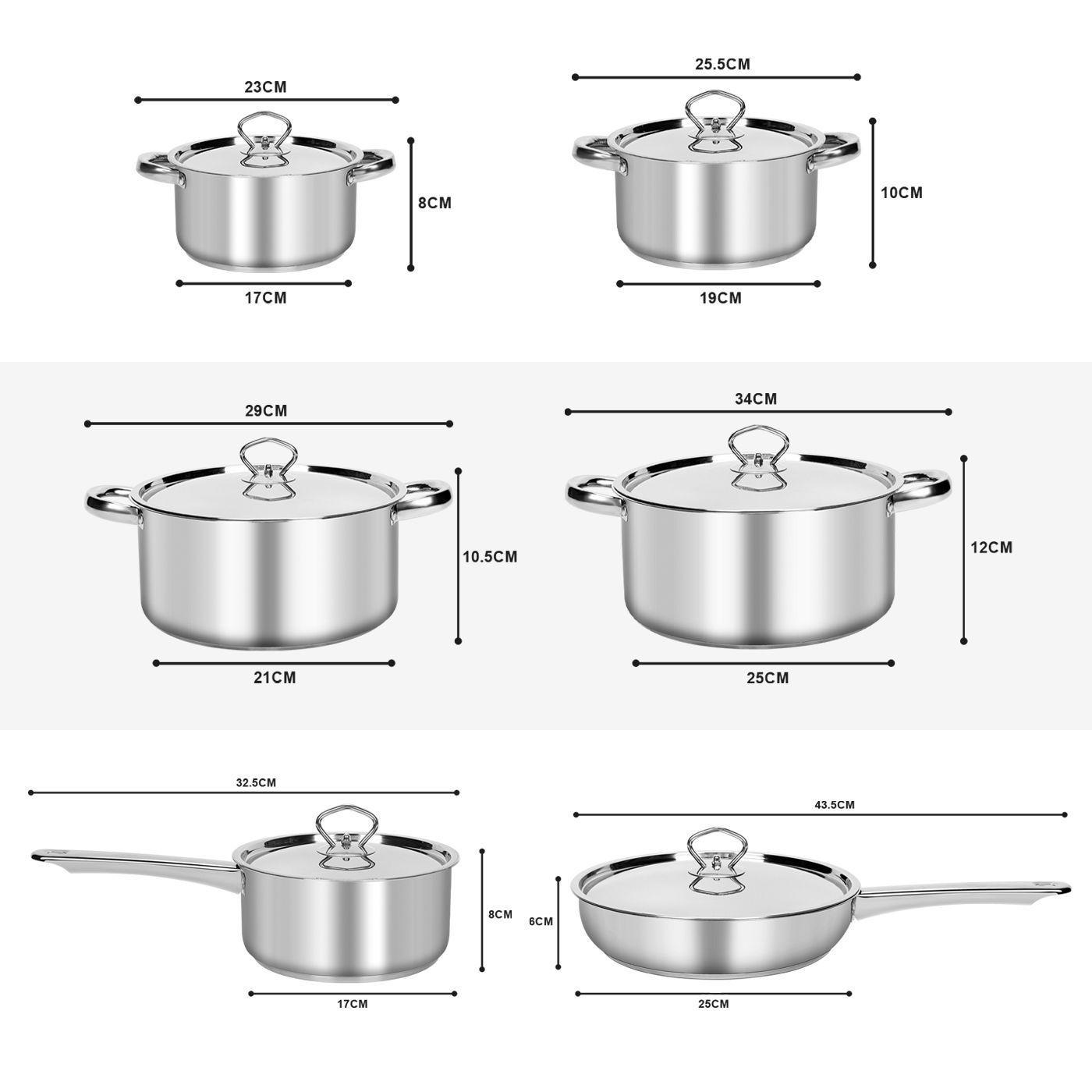 Bateria Cocina Cacerolas 15 Piezas Juego De Ollas Acero Inoxidable-7