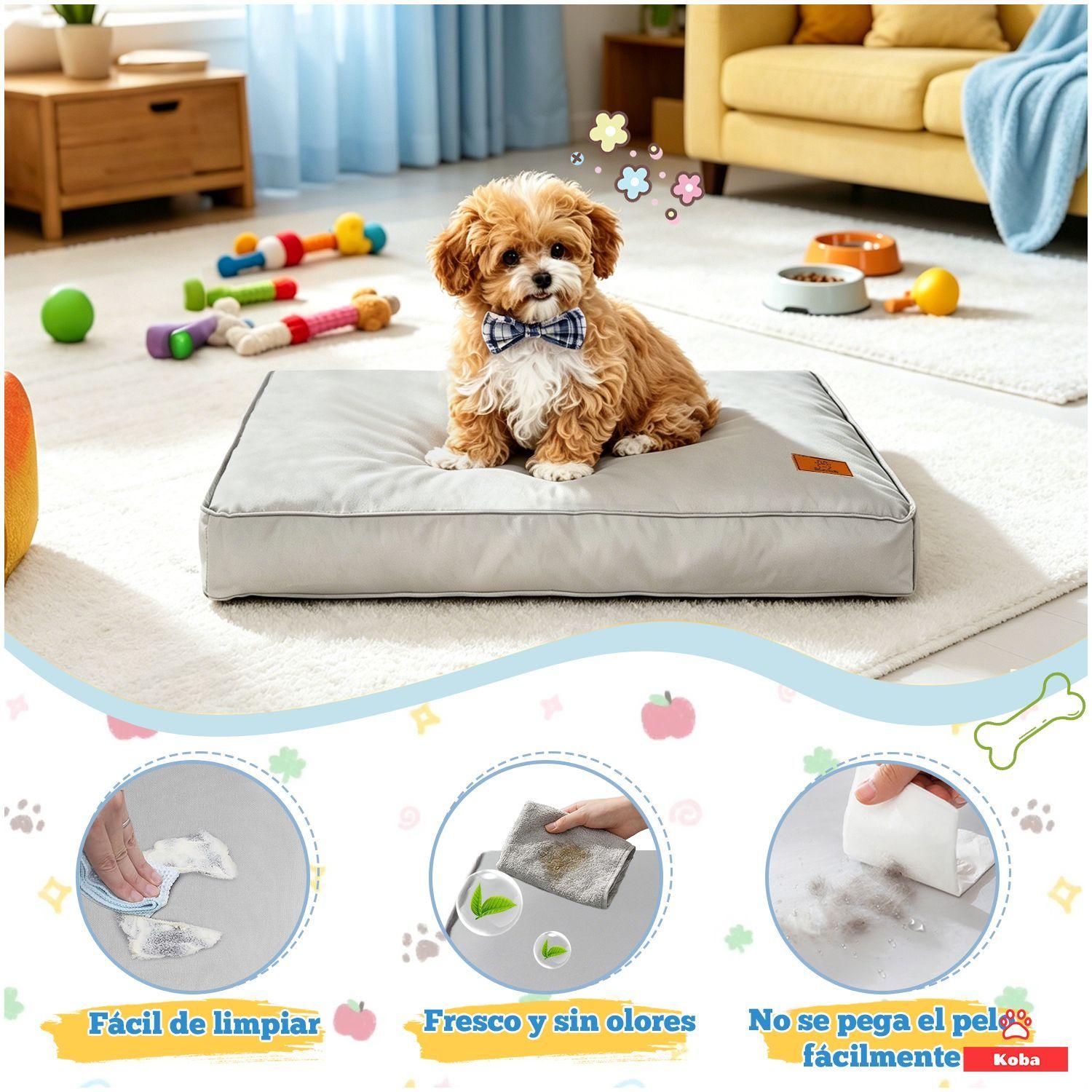 Cama Antiestres Para Perros Gatos Michis Cama Mascota Con Funda Impermeable Lavable 65x50cm-2